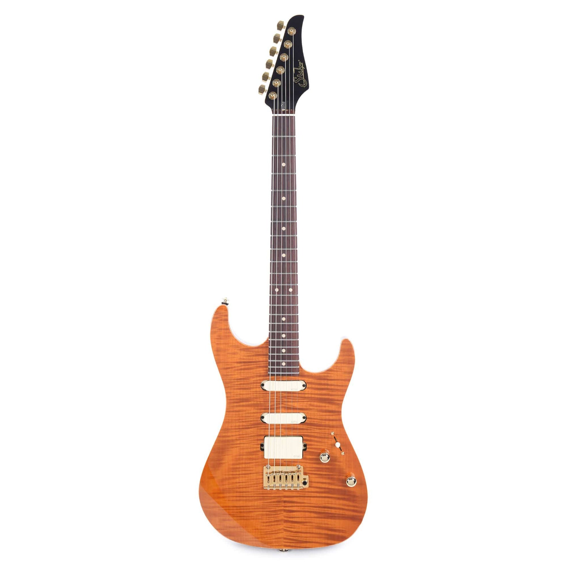 Suhr Limited Edition Standard Legacy EMG HSS Trans Caramel Okoume/Curly Maple Electric Guitars / Solid Body