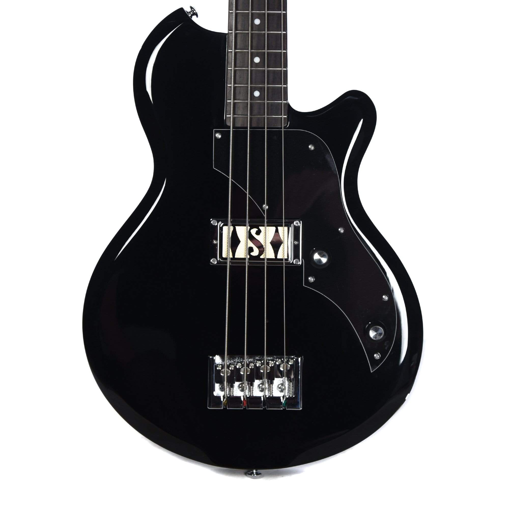 Supro Huntington I Bass Jet Black Bundle w/ Supro 15' Instrument Cable and Gig Bag Bass Guitars / 4-String