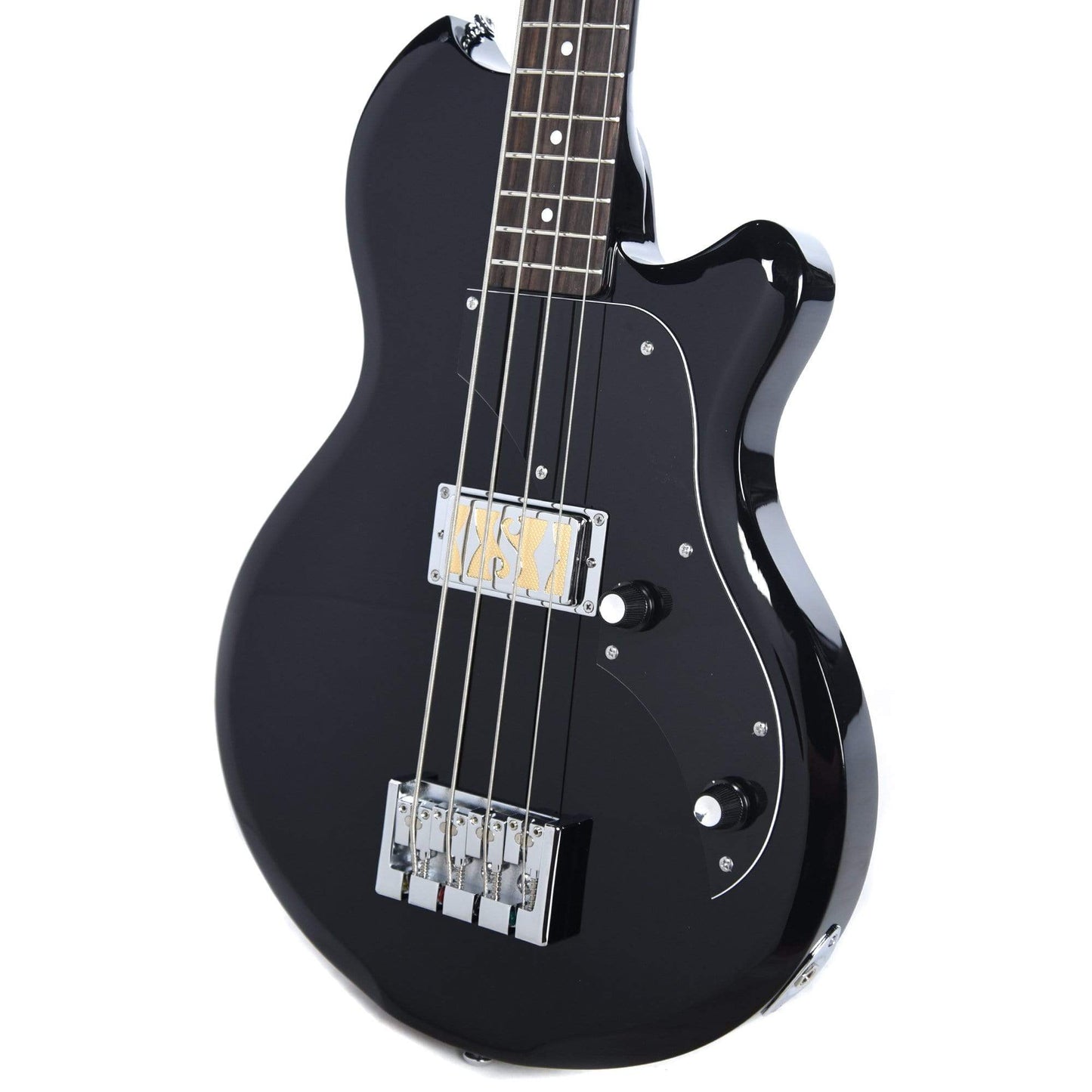Supro Huntington I Bass Jet Black Bundle w/ Supro 15' Instrument Cable and Gig Bag Bass Guitars / 4-String