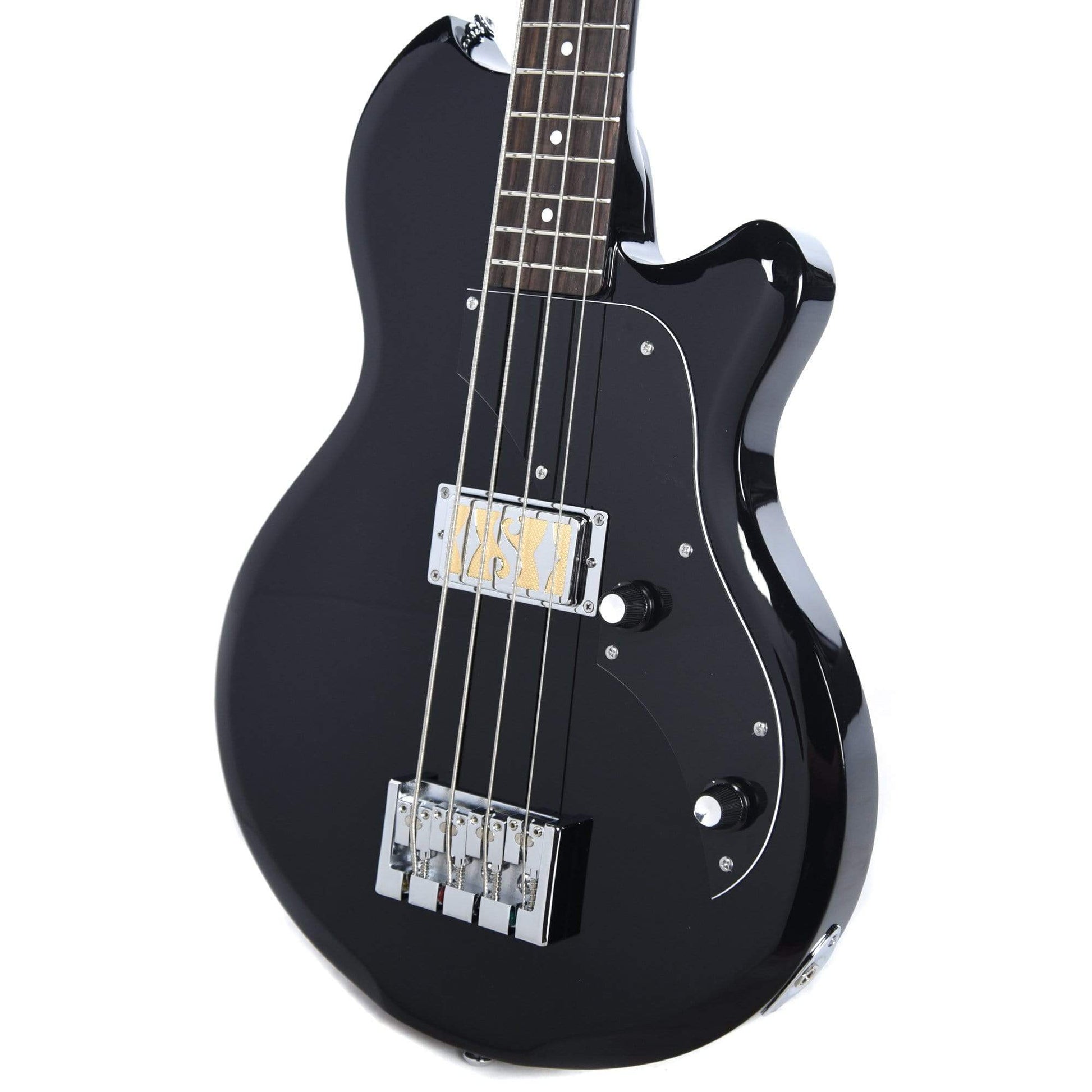 Supro Huntington I Bass Jet Black Bundle w/ Supro 15' Instrument Cable and Gig Bag Bass Guitars / 4-String