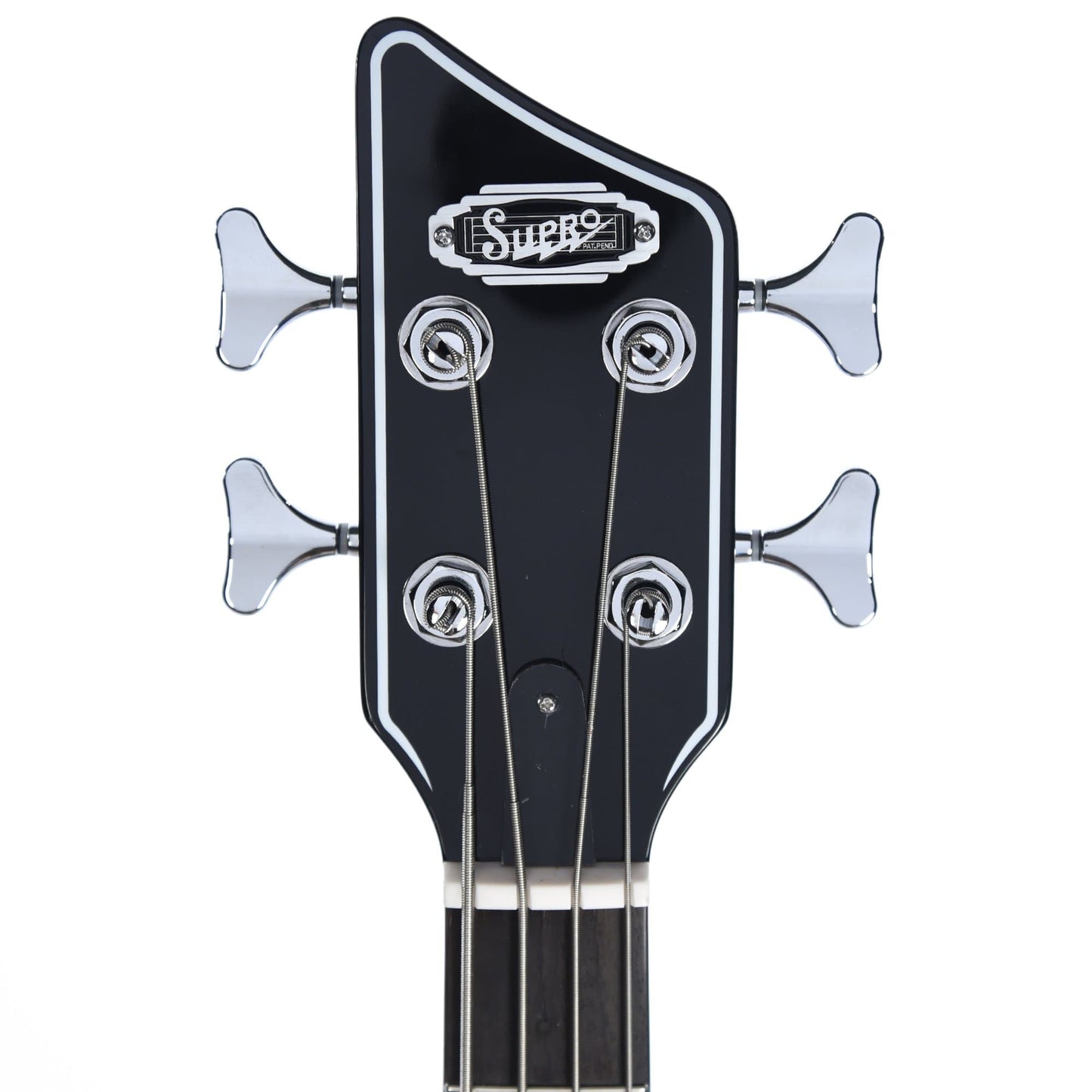 Supro Huntington I Bass Jet Black Bundle w/ Supro 15' Instrument Cable and Gig Bag Bass Guitars / 4-String
