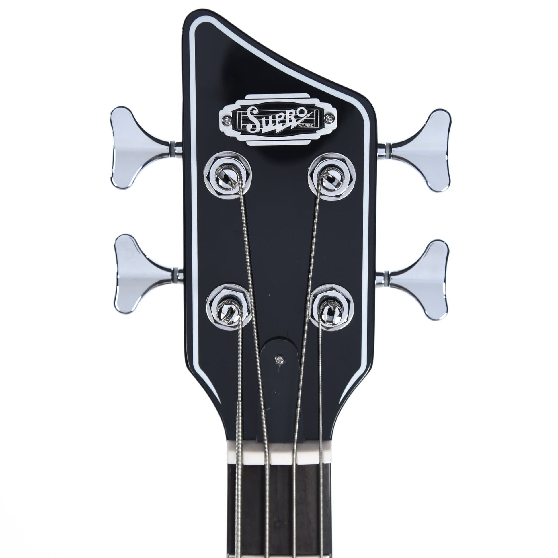 Supro Huntington I Bass Jet Black Bundle w/ Supro 15' Instrument Cable and Gig Bag Bass Guitars / 4-String