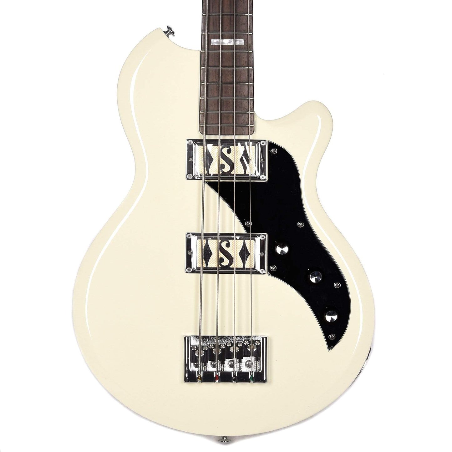 Supro Huntington II Bass Antique White Bundle w/ Supro 15' Instrument Cable and Gig Bag Bass Guitars / 4-String