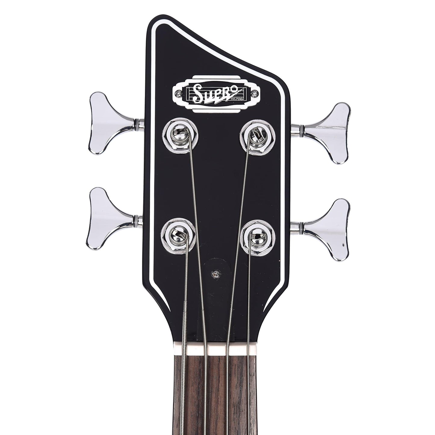 Supro Huntington II Bass Antique White Bundle w/ Supro 15' Instrument Cable and Gig Bag Bass Guitars / 4-String