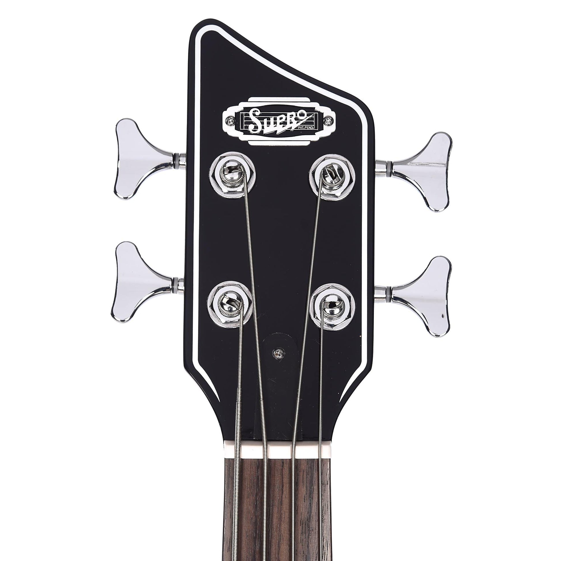 Supro Huntington II Bass Antique White Bundle w/ Supro 15' Instrument Cable and Gig Bag Bass Guitars / 4-String