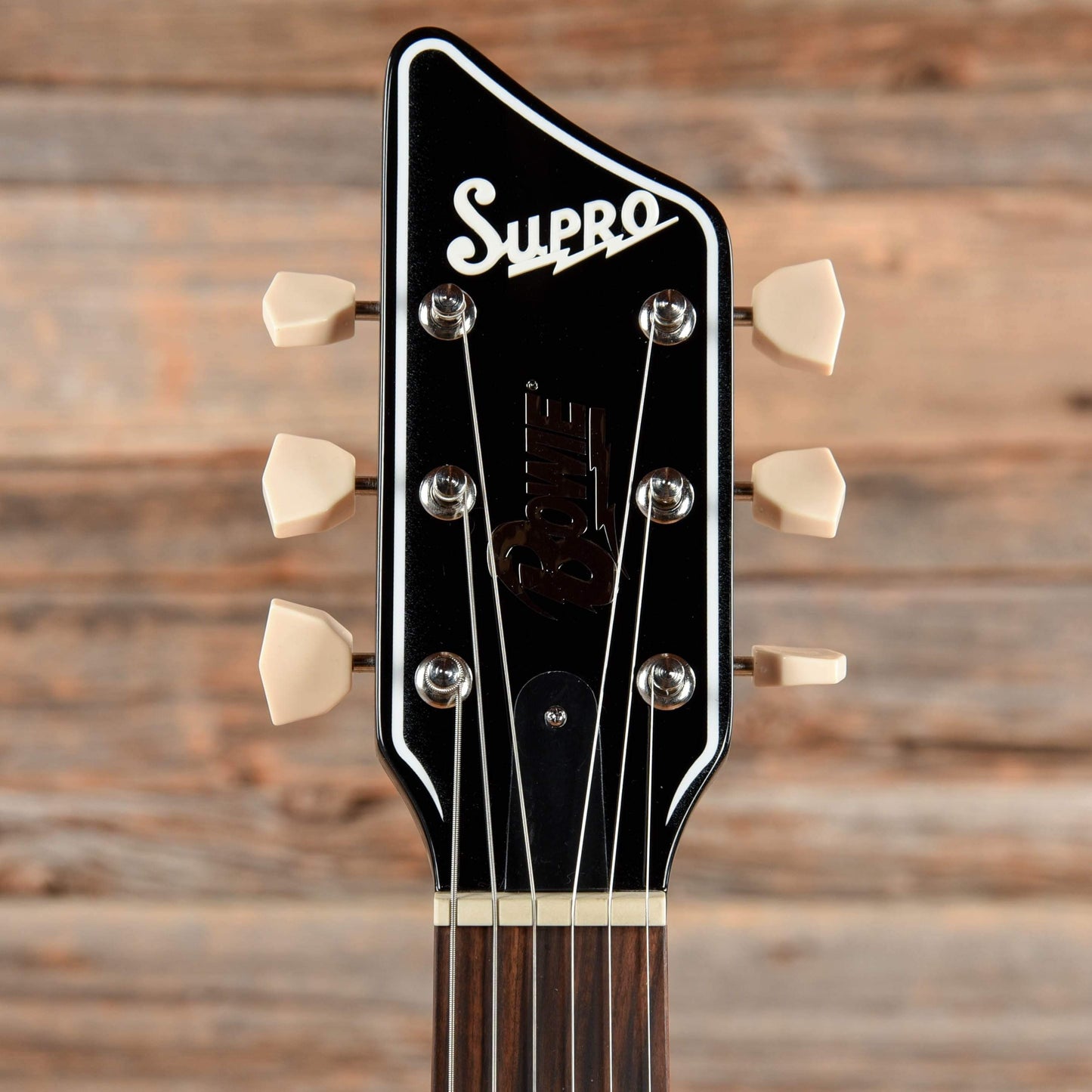 Supro 1224DBHT Limited Edition David Bowie 1961 Dual Tone Hardtail White Electric Guitars / Solid Body