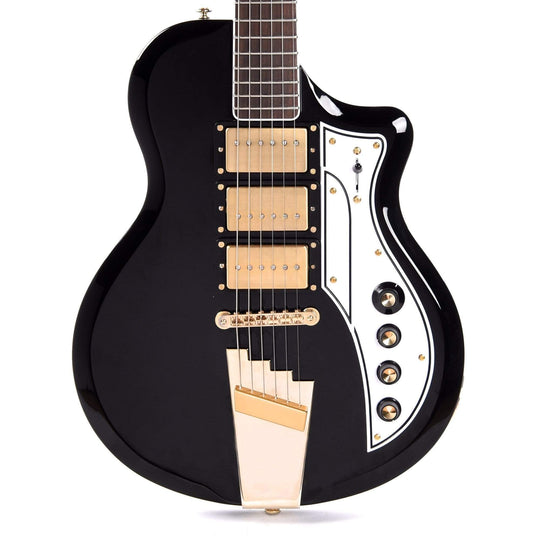 Supro 1275JB Tri Tone Jet Black w/Brushed Gold Hardware Electric Guitars / Solid Body