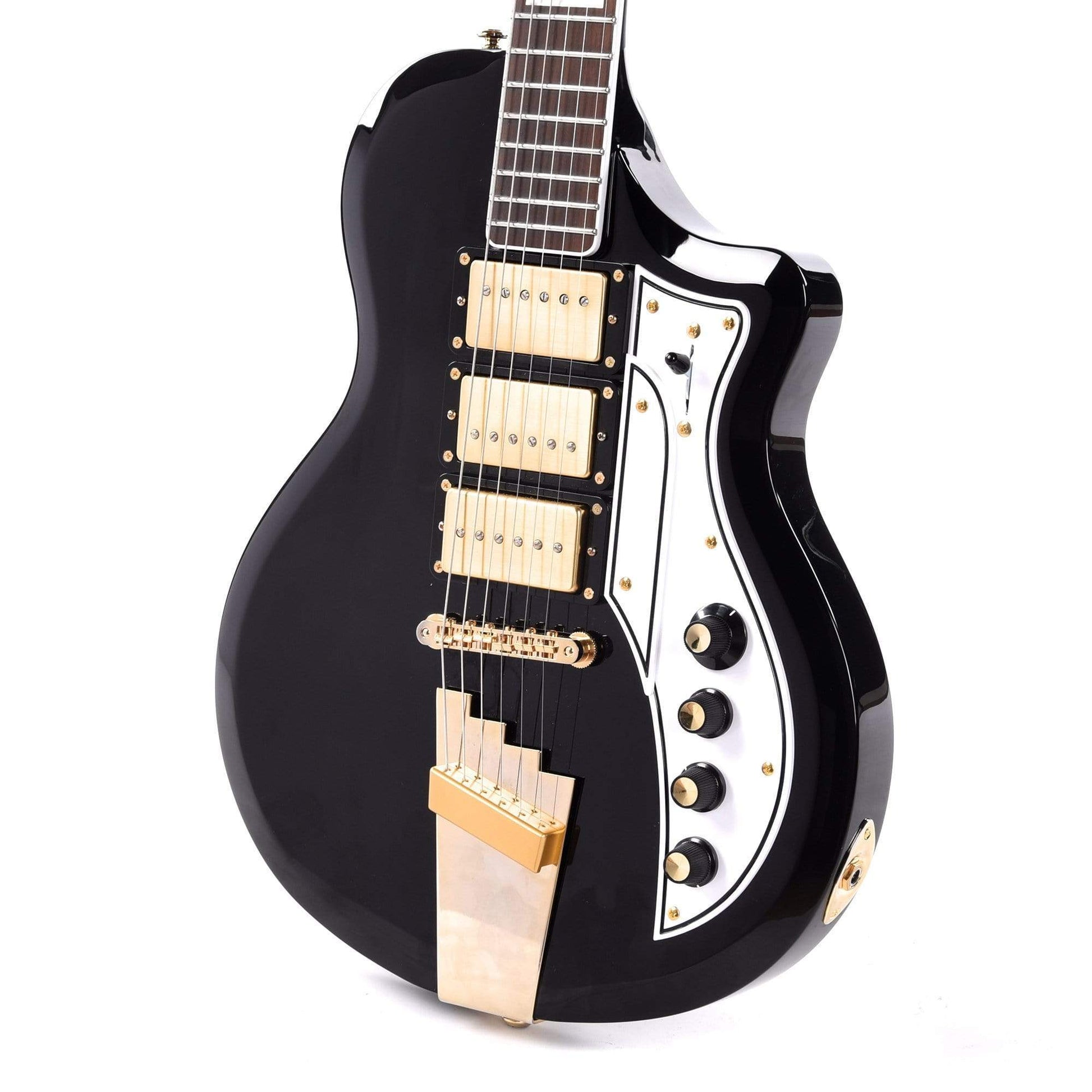 Supro 1275JB Tri Tone Jet Black w/Brushed Gold Hardware Electric Guitars / Solid Body