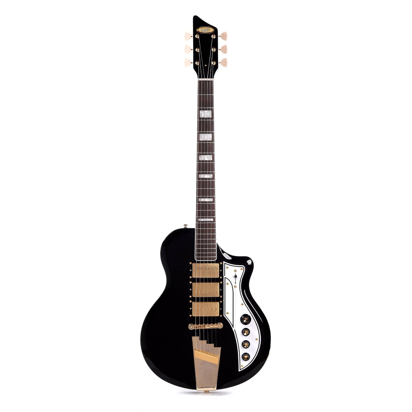 Supro 1275JB Tri Tone Jet Black w/Brushed Gold Hardware Electric Guitars / Solid Body