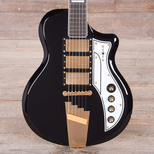Supro 1275JB Tri Tone Jet Black w/Brushed Gold Hardware Electric Guitars / Solid Body