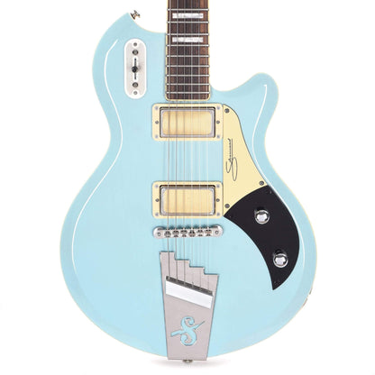 Supro 1296AB Silverwood Trans Daphne Blue Electric Guitars / Solid Body
