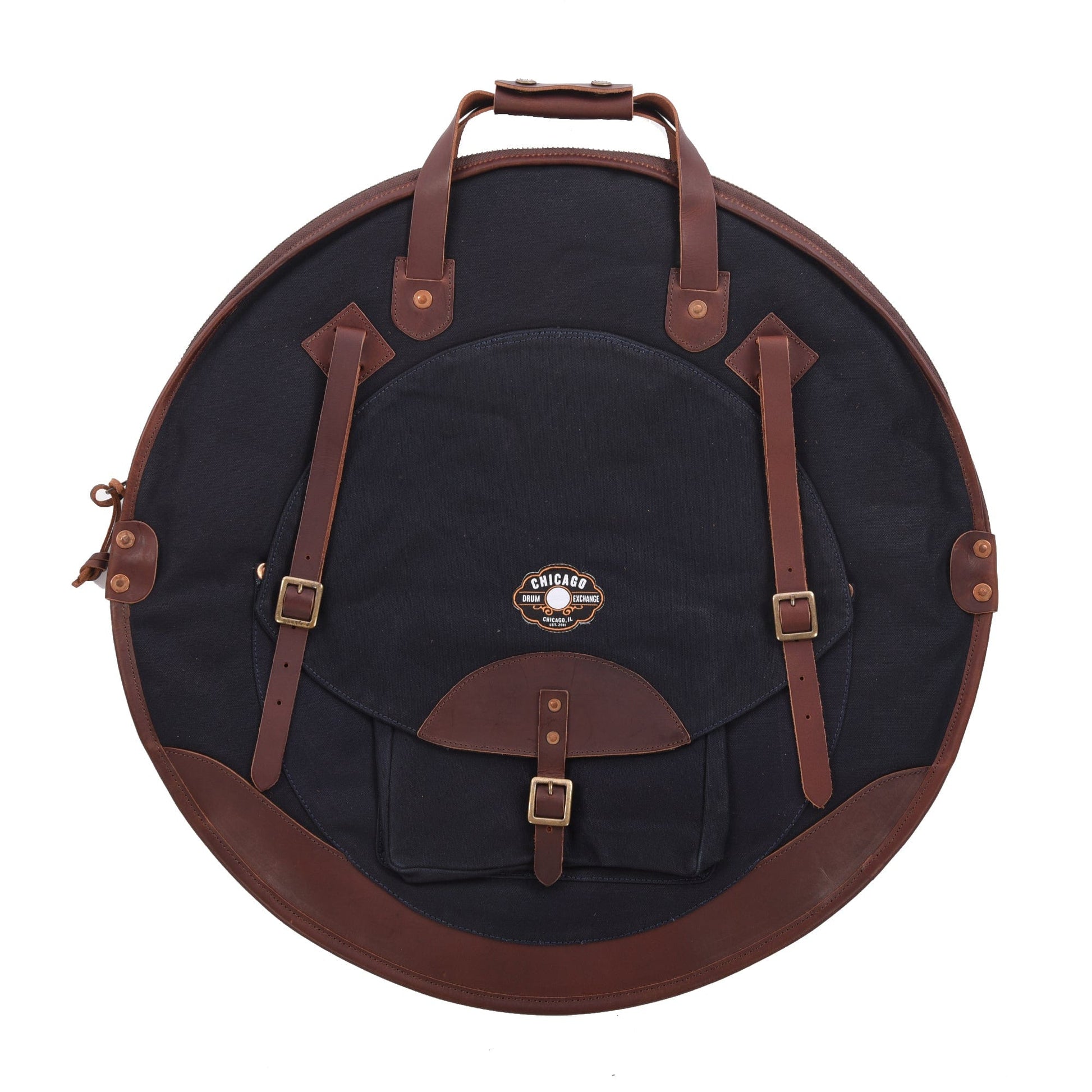 circle tackle bag Tackle 22" Waxed Canvas Backpack Cymbal Bag Navy – Chicago Music Exchange