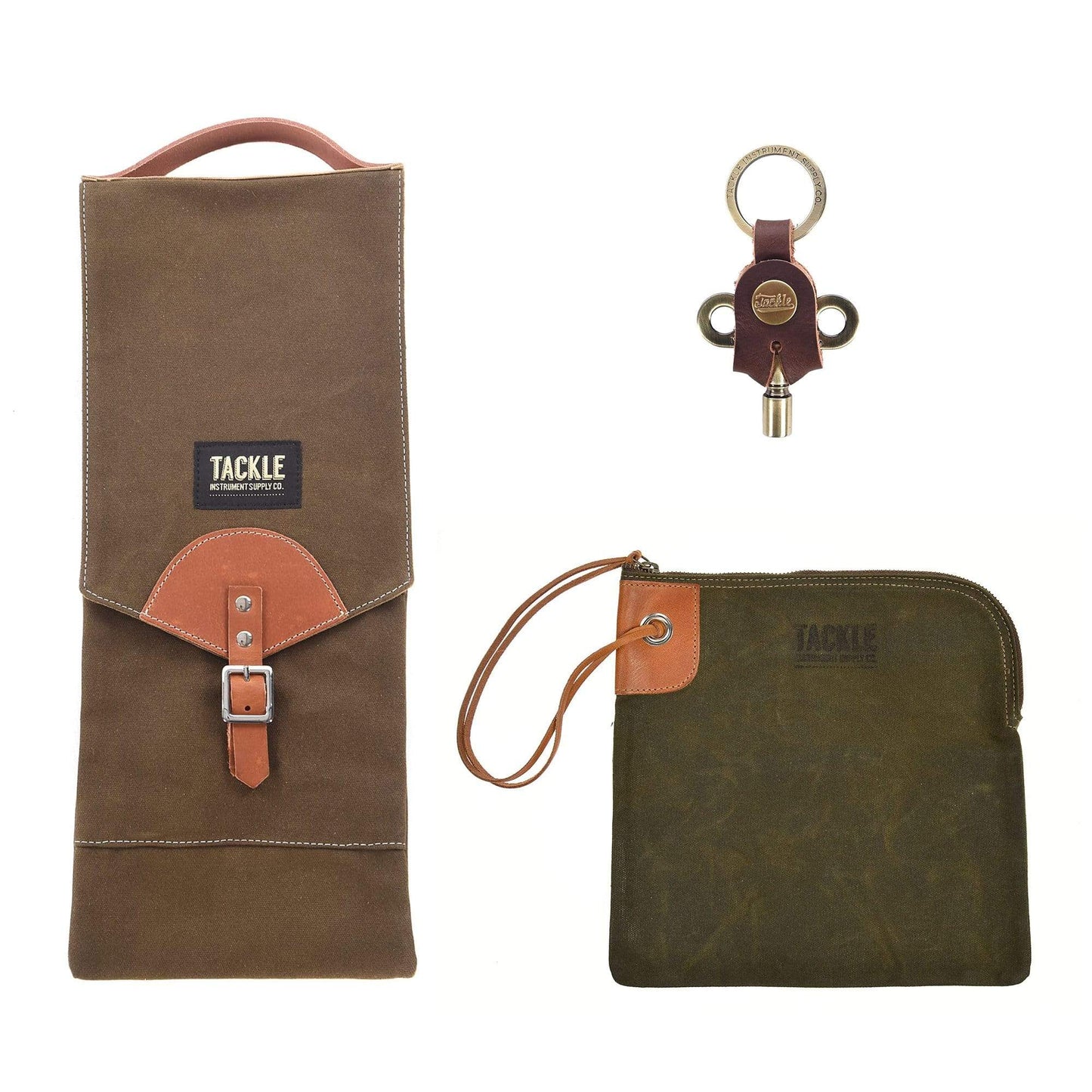 Tackle Compact Stick Bag, Zippered Accessory Bag Forest Green and Timekeepers Brass Drum Key Bundle Drums and Percussion / Parts and Accessories / Cases and Bags
