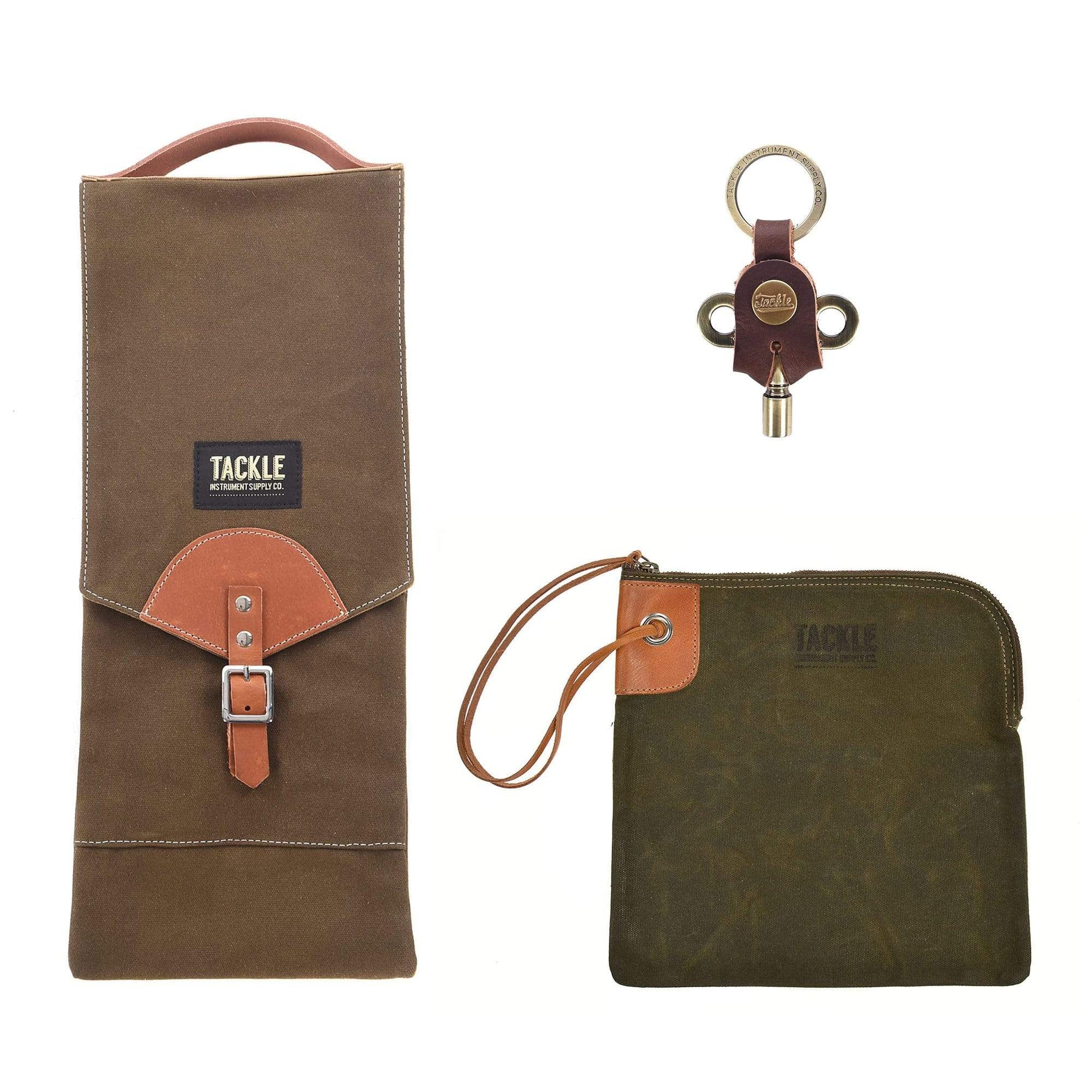 Tackle Compact Stick Bag, Zippered Accessory Bag Forest Green and Timekeepers Brass Drum Key Bundle Drums and Percussion / Parts and Accessories / Cases and Bags