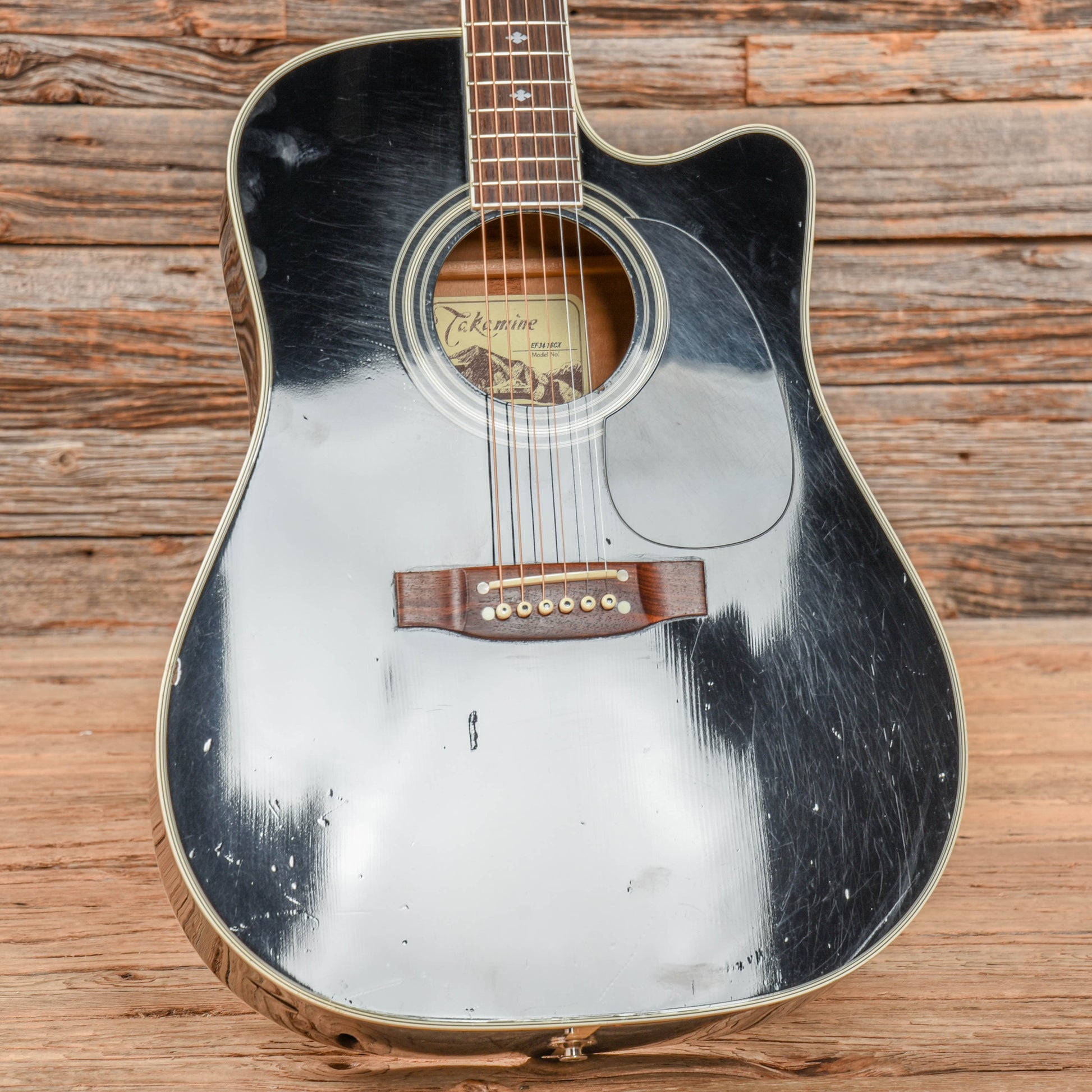 Takamine EF-341SCX Black Acoustic Guitars / Dreadnought