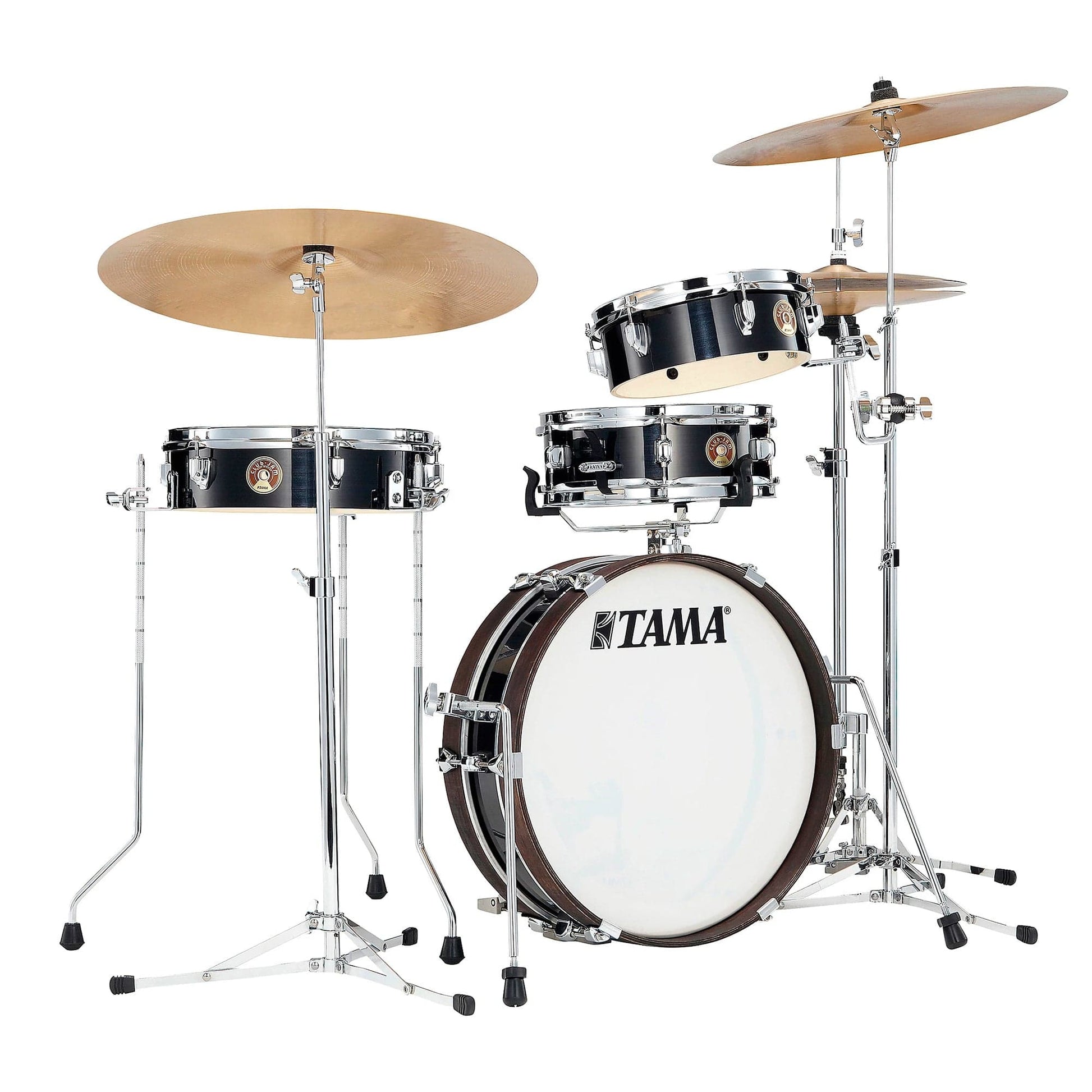 Tama Club Jam Pancake 10/13/18/4x14 4pc. Drum Kit Hairline Black Drums and Percussion / Acoustic Drums / Full Acoustic Kits