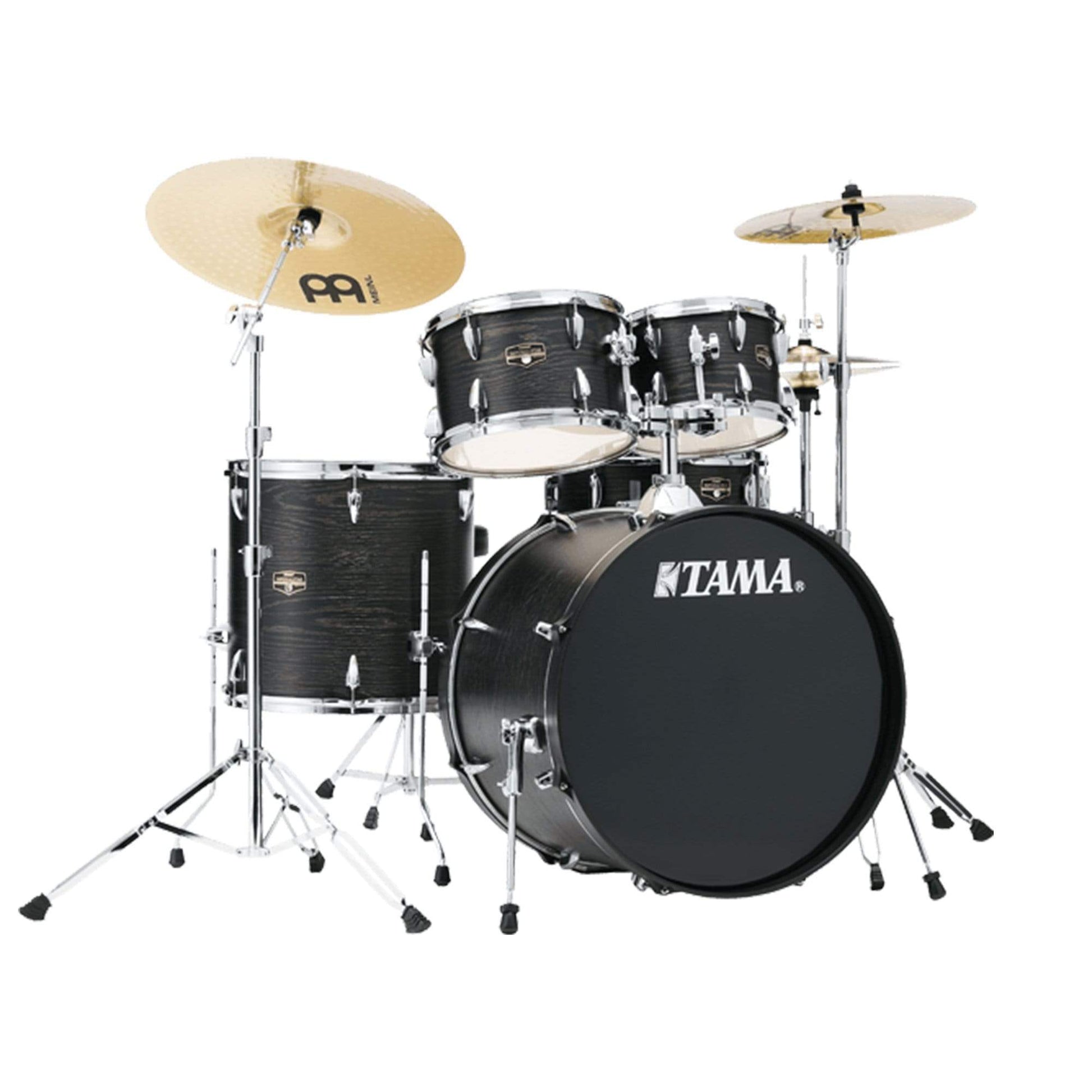 Tama Imperialstar 10/12/14/20/5x14 5pc. Drum Kit Black Oak Wrap w/Hardware & Cymbals Drums and Percussion / Acoustic Drums / Full Acoustic Kits