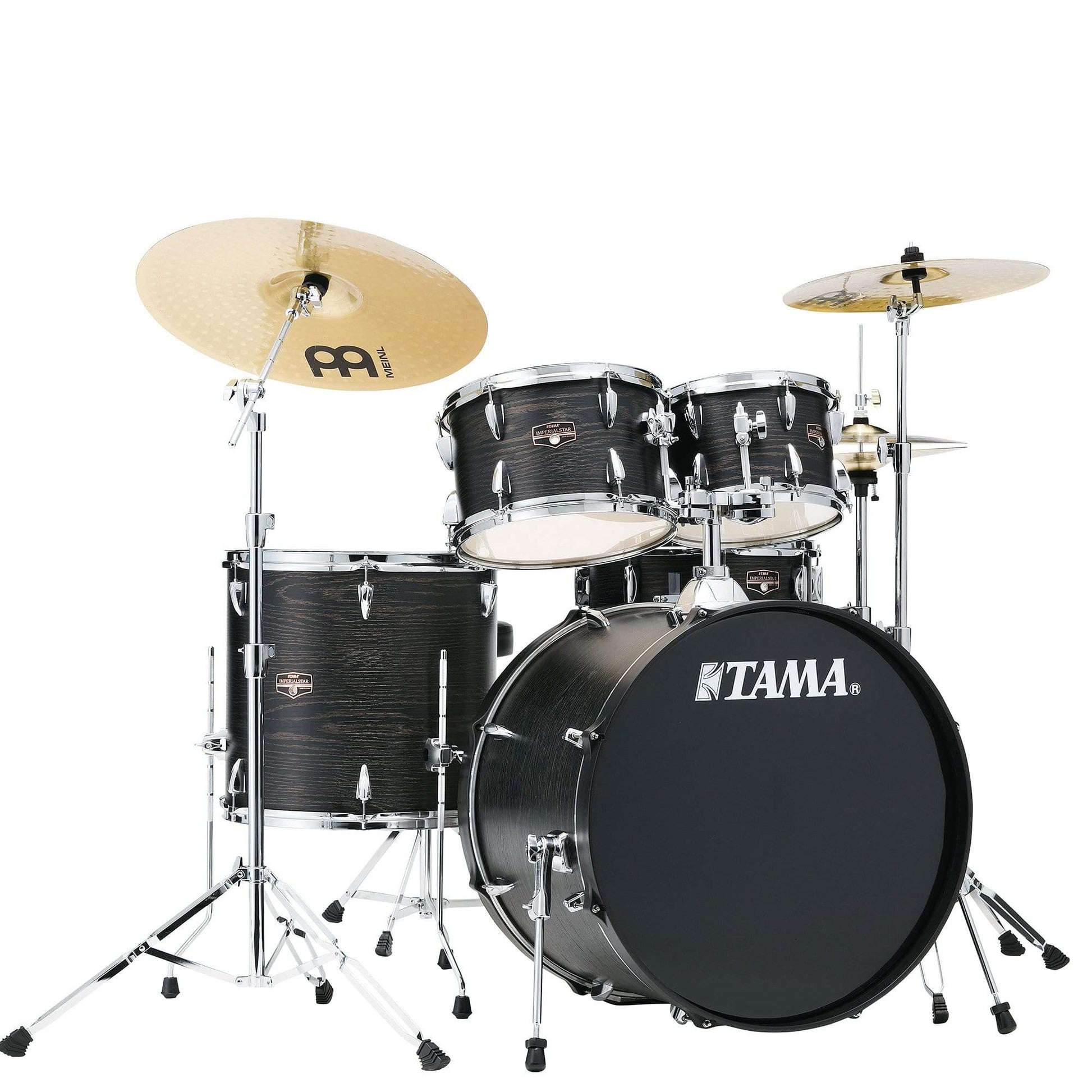 Tama Imperialstar 10/12/16/22/5x14 5pc. Drum Kit Black Oak Wrap w/Hardware & Cymbals Drums and Percussion / Acoustic Drums / Full Acoustic Kits