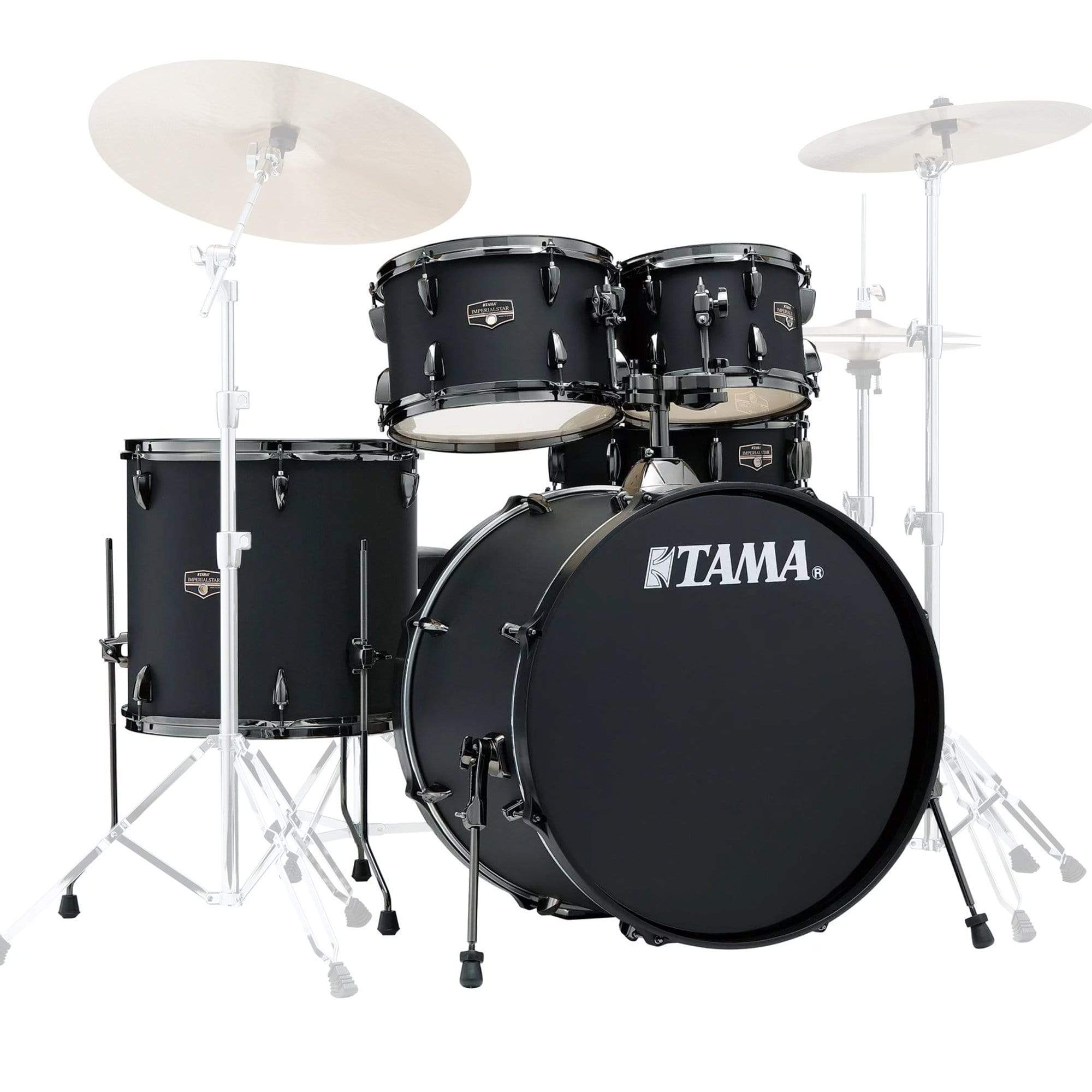 Tama Imperialstar 10/12/16/22/5x14 5pc. Drum Kit Blacked Out Black w/Hardware & Cymbals Drums and Percussion / Acoustic Drums / Full Acoustic Kits