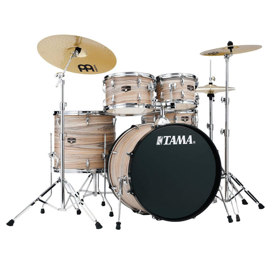 Tama Imperialstar 10/12/16/22/5x14 5pc. Drum Kit Natural Zebrawood Wrap w/Hardware & Cymbals Drums and Percussion / Acoustic Drums / Full Acoustic Kits