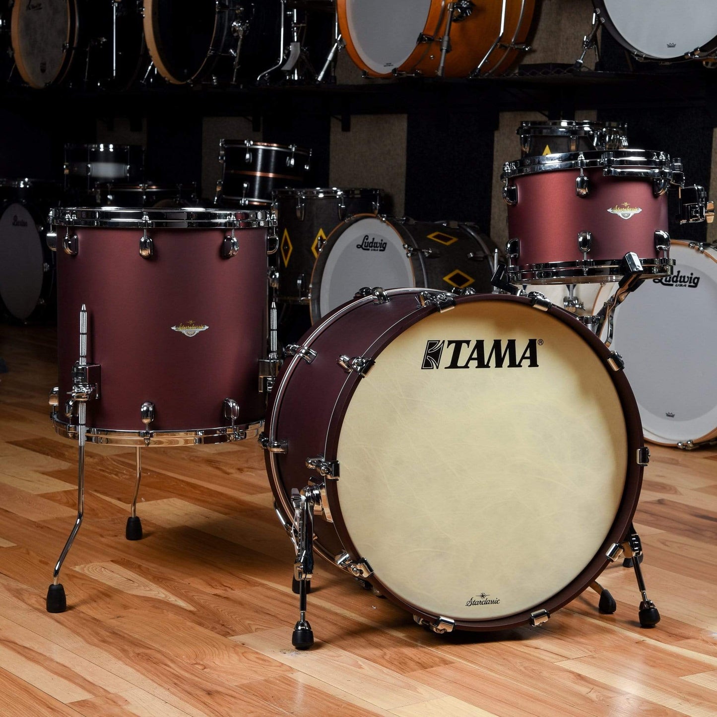 Tama Starclassic 12/16/22 3pc. Maple Drum Kit Flat Burgundy Metallic Drums and Percussion / Acoustic Drums / Full Acoustic Kits