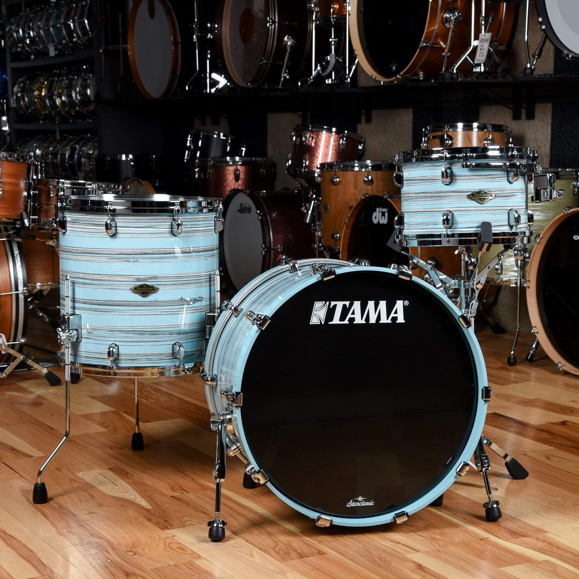 Tama Starclassic 12/16/22 3pc. Walnut/Birch Drum Kit Lacquer Arctic Blue Oyster Drums and Percussion / Acoustic Drums / Full Acoustic Kits