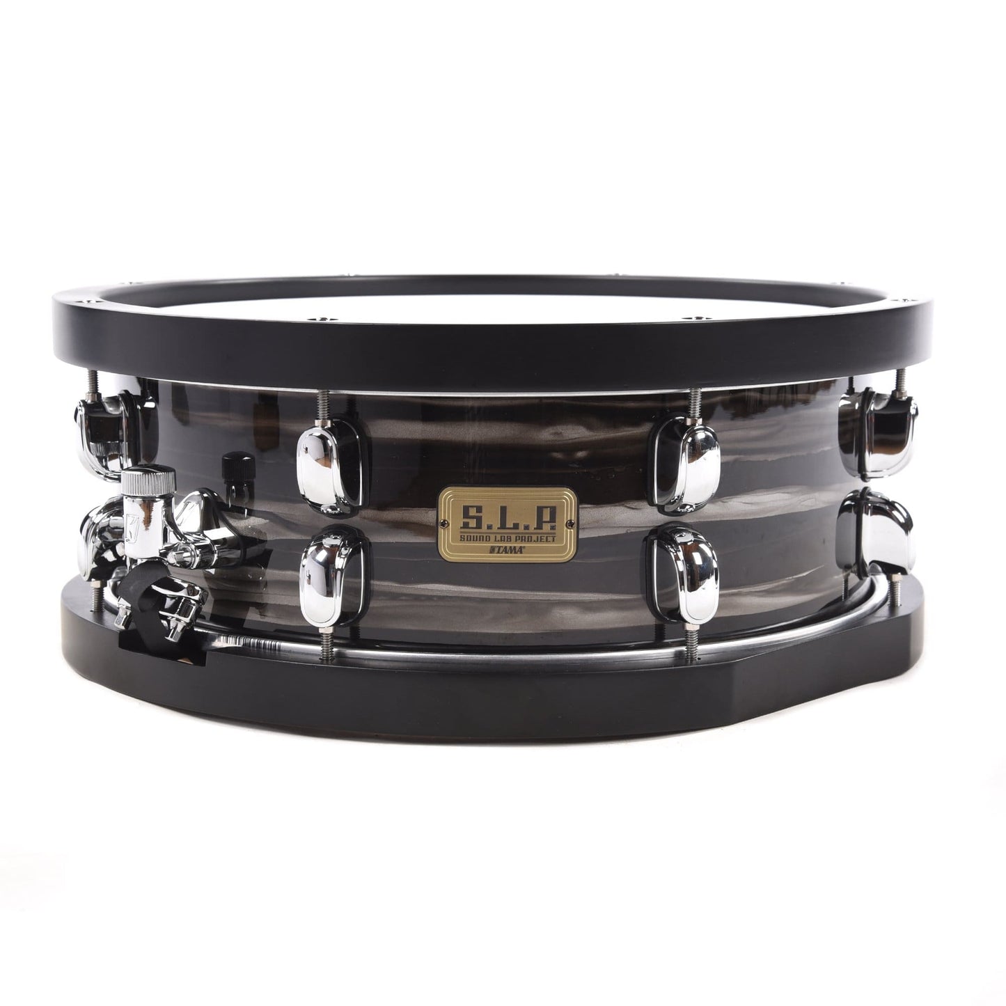 Tama 5.5x14 S.L.P. Studio Maple Snare Drum Lacquered Charcoal Oyster w/Black Wood Hoops Drums and Percussion / Acoustic Drums / Snare