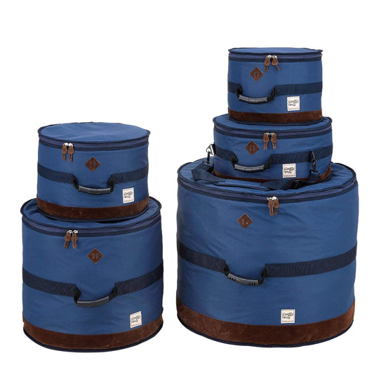 Tama 10/12/16/22/6.5x14 Powerpad Designer 5pc. Drum Bag Set Navy Blue Drums and Percussion / Parts and Accessories / Cases and Bags