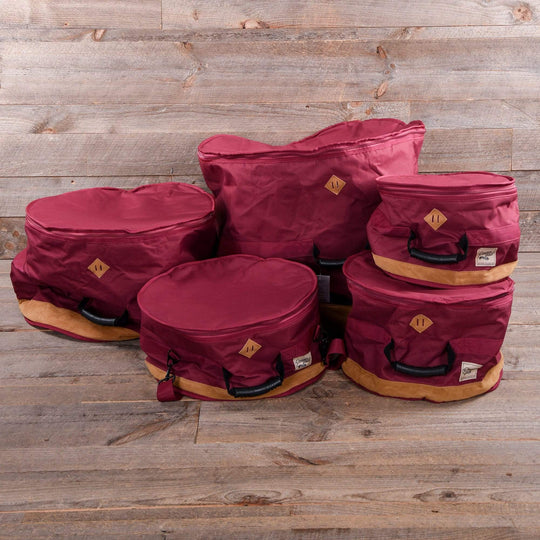 Tama 10/12/16/22/6.5x14 Powerpad Designer 5pc. Drum Bag Set Wine Red Drums and Percussion / Parts and Accessories / Cases and Bags