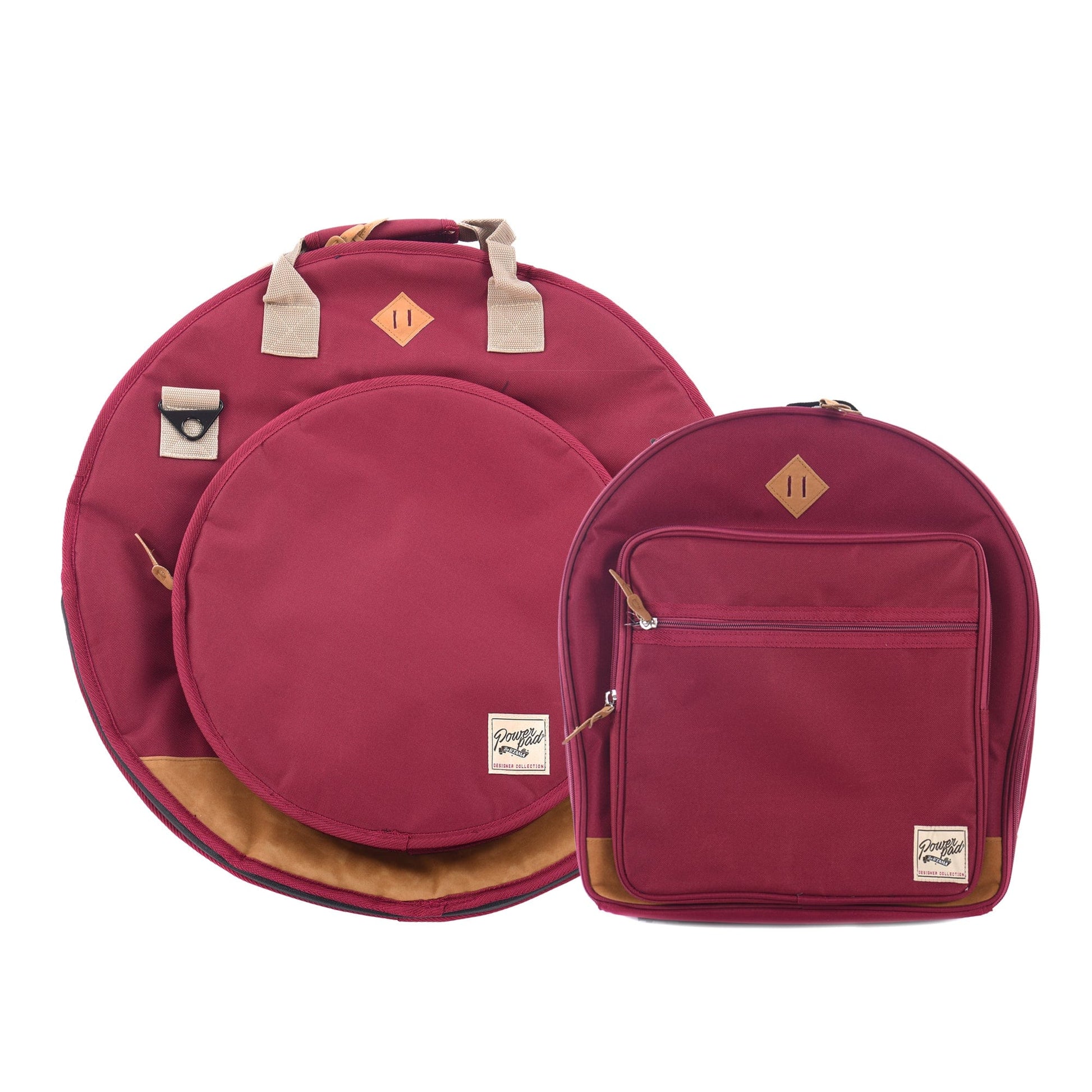 Tama 22" Powerpad Designer Cymbal Bag and 6.5x14 Snare Drum Bag Wine Red Bundle Drums and Percussion / Parts and Accessories / Cases and Bags