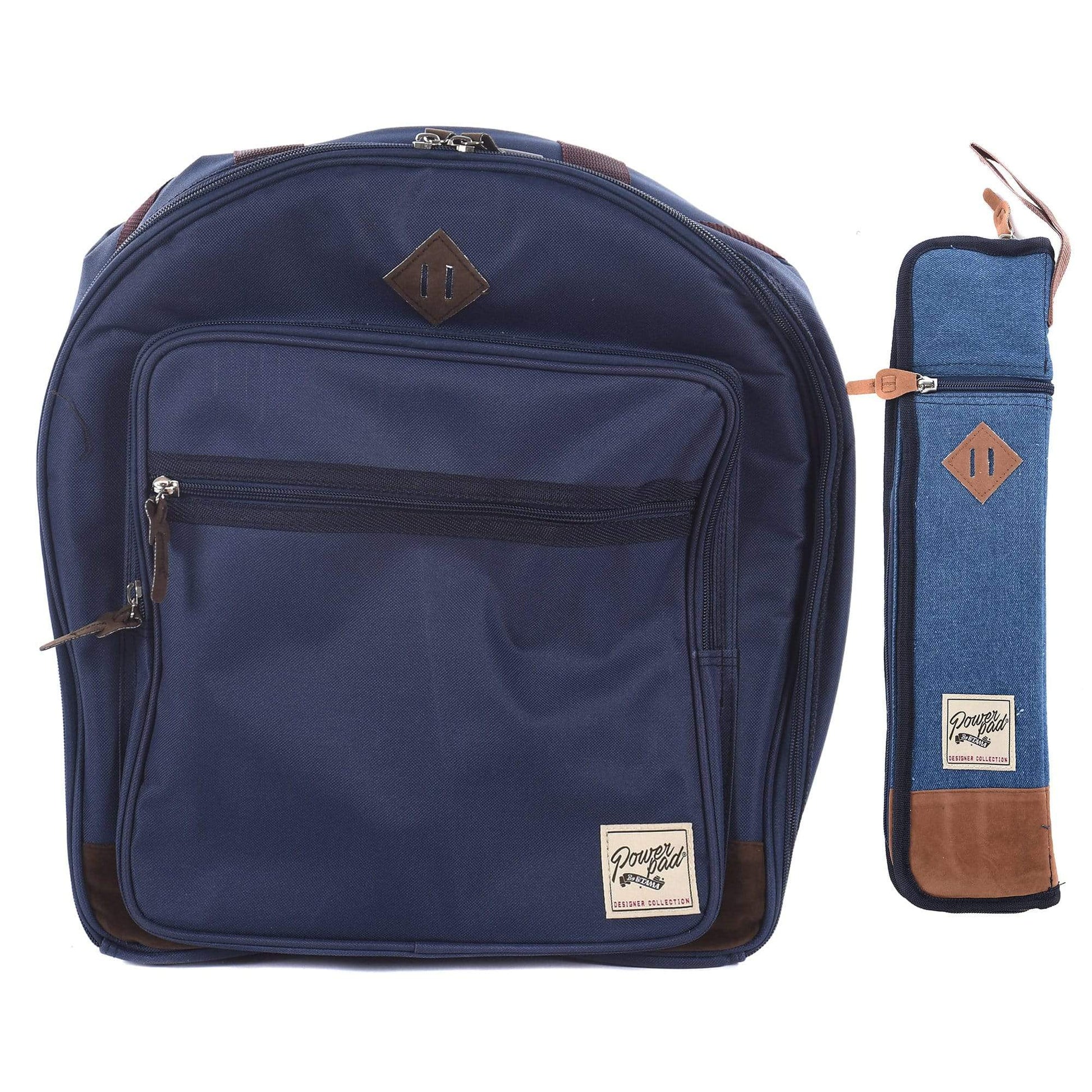 Tama Powerpad Designer 6.5x14 Snare Drum Bag and Compact Stick Bag Navy Blue Bundle Drums and Percussion / Parts and Accessories / Cases and Bags