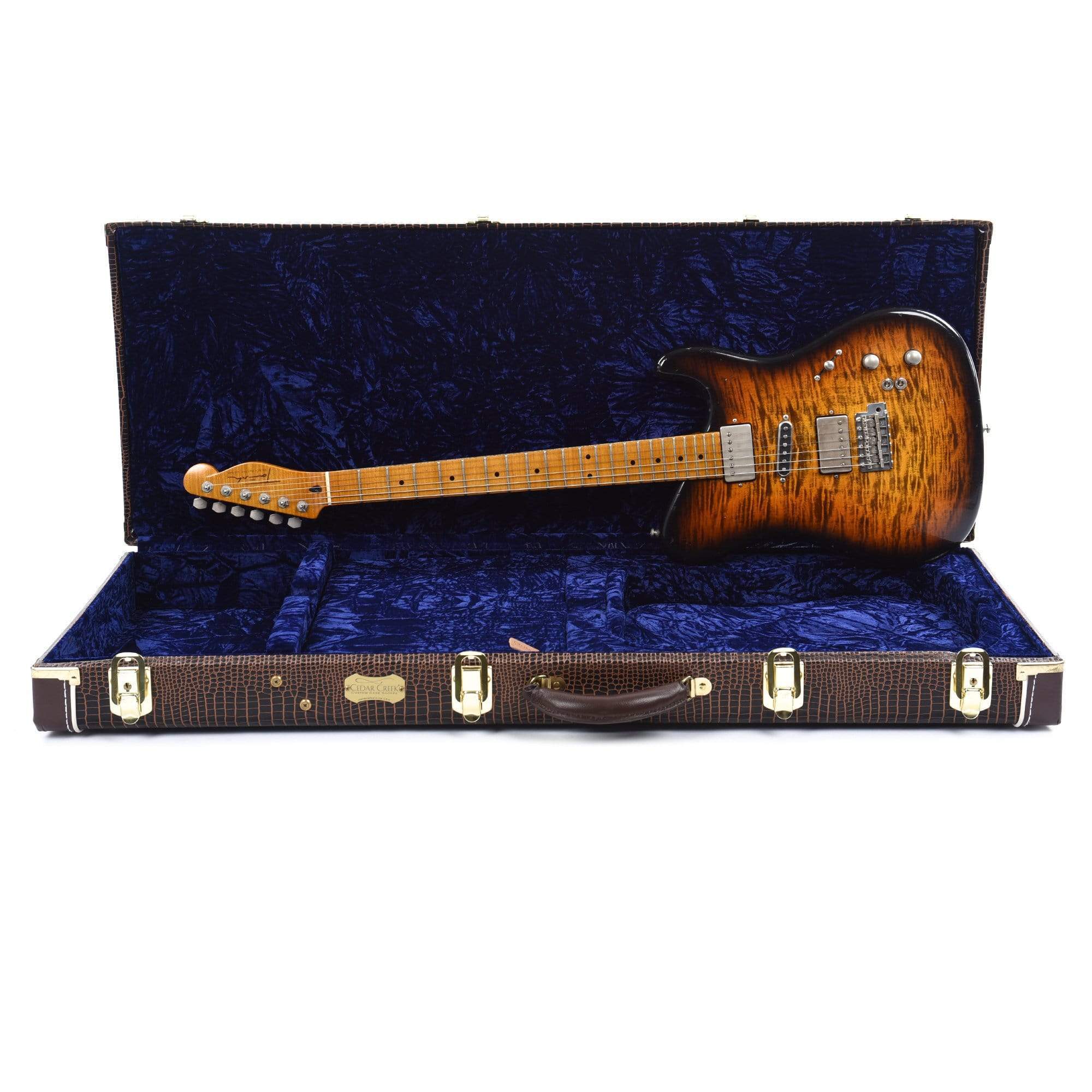 Tausch 665 Raw Deluxe Figured Maple Aged Antique Sunburst w/Tauschbuckers & Middle Single Coil Electric Guitars / Solid Body
