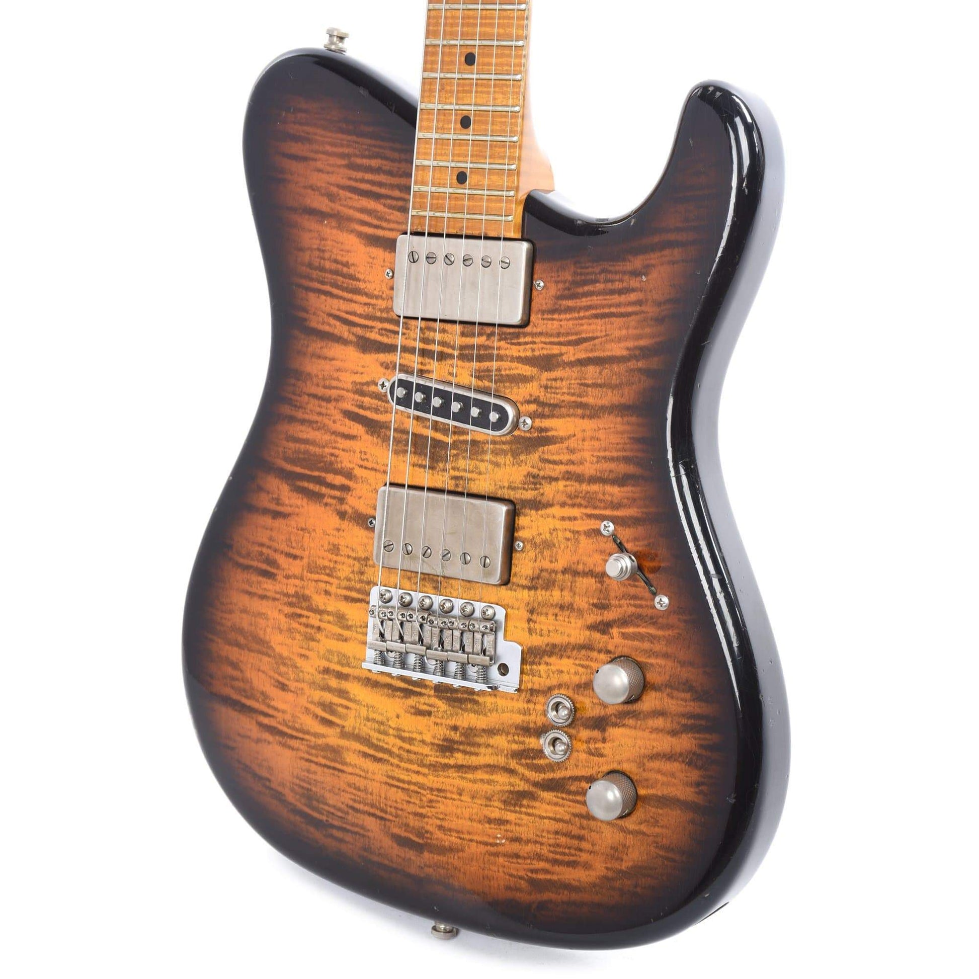 Tausch 665 Raw Deluxe Figured Maple Aged Antique Sunburst w/Tauschbuckers & Middle Single Coil Electric Guitars / Solid Body