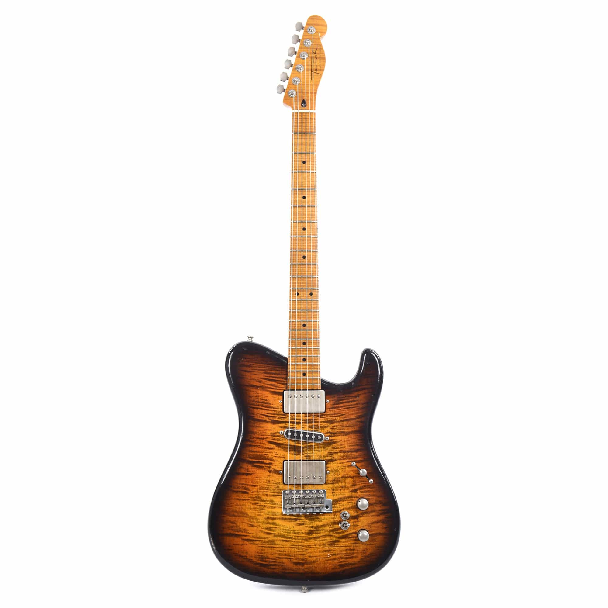 Tausch 665 Raw Deluxe Figured Maple Aged Antique Sunburst w/Tauschbuckers & Middle Single Coil Electric Guitars / Solid Body