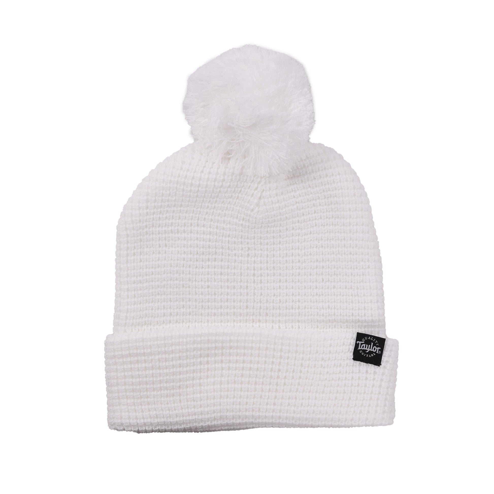 Taylor Pom Beanie White Waffle Knit Accessories / Merchandise
