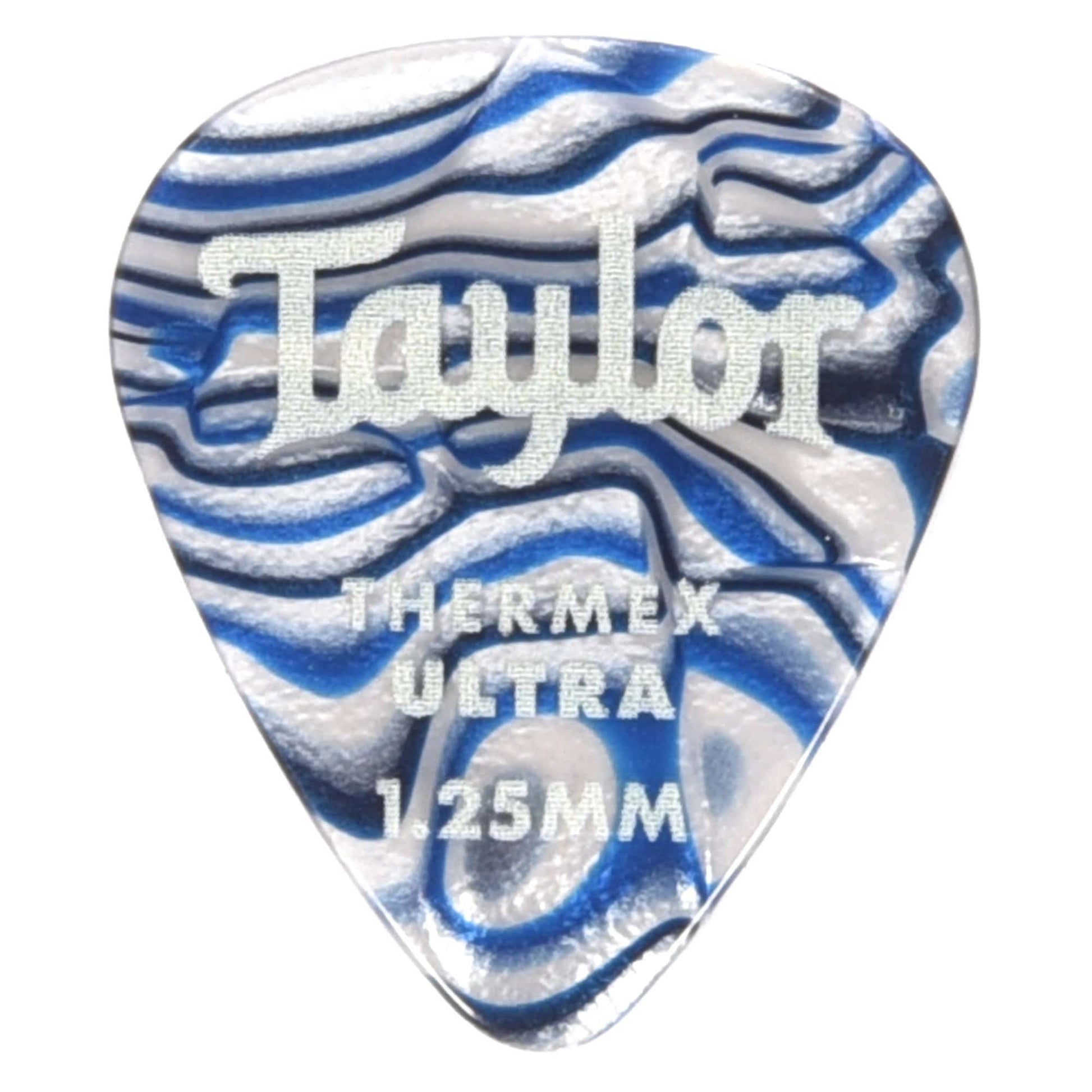 Taylor Premium Darktone 351 Thermex Ultra Picks Blue Swirl 1.25mm 2 Pack (12) Bundle Accessories / Picks