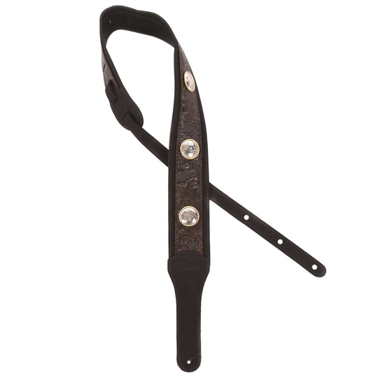 Taylor Grand Pacific Strap Black Leather Nickel Conchos 3