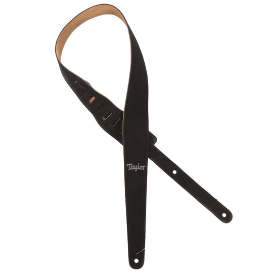 Taylor Guitar Strap Black Embroidered Suede 2.5