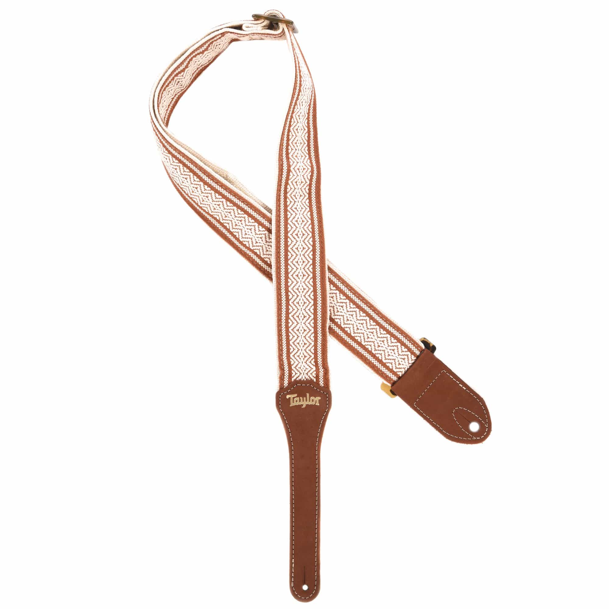 Taylor Strap White/Brown Jacquard Cotton 2