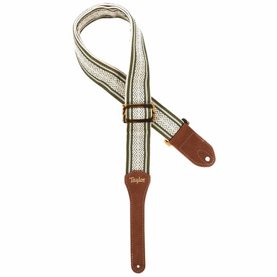 Taylor Strap White/Green Jacquard Cotton 2