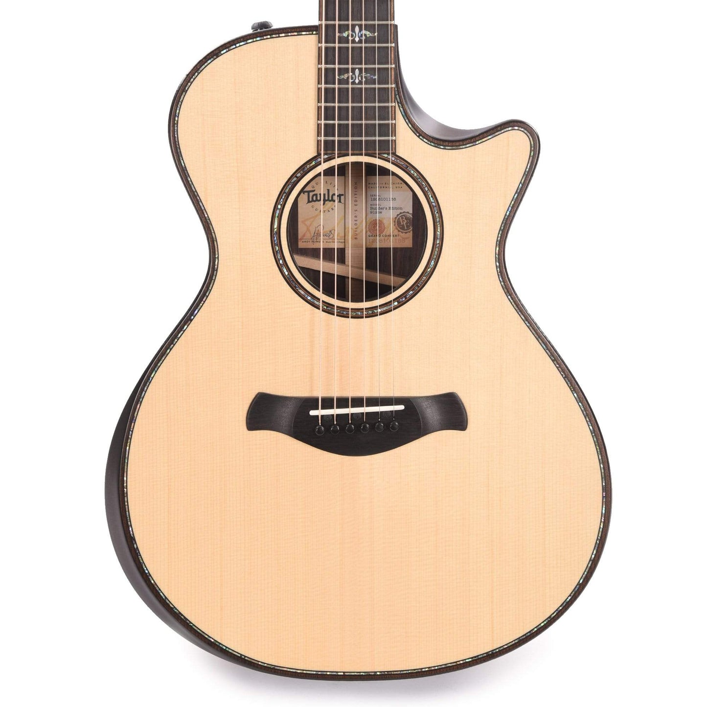 Taylor Builder's Edition 912ce Grand Concert Lutz Spruce/Rosewood Natural ES2 Acoustic Guitars / Concert