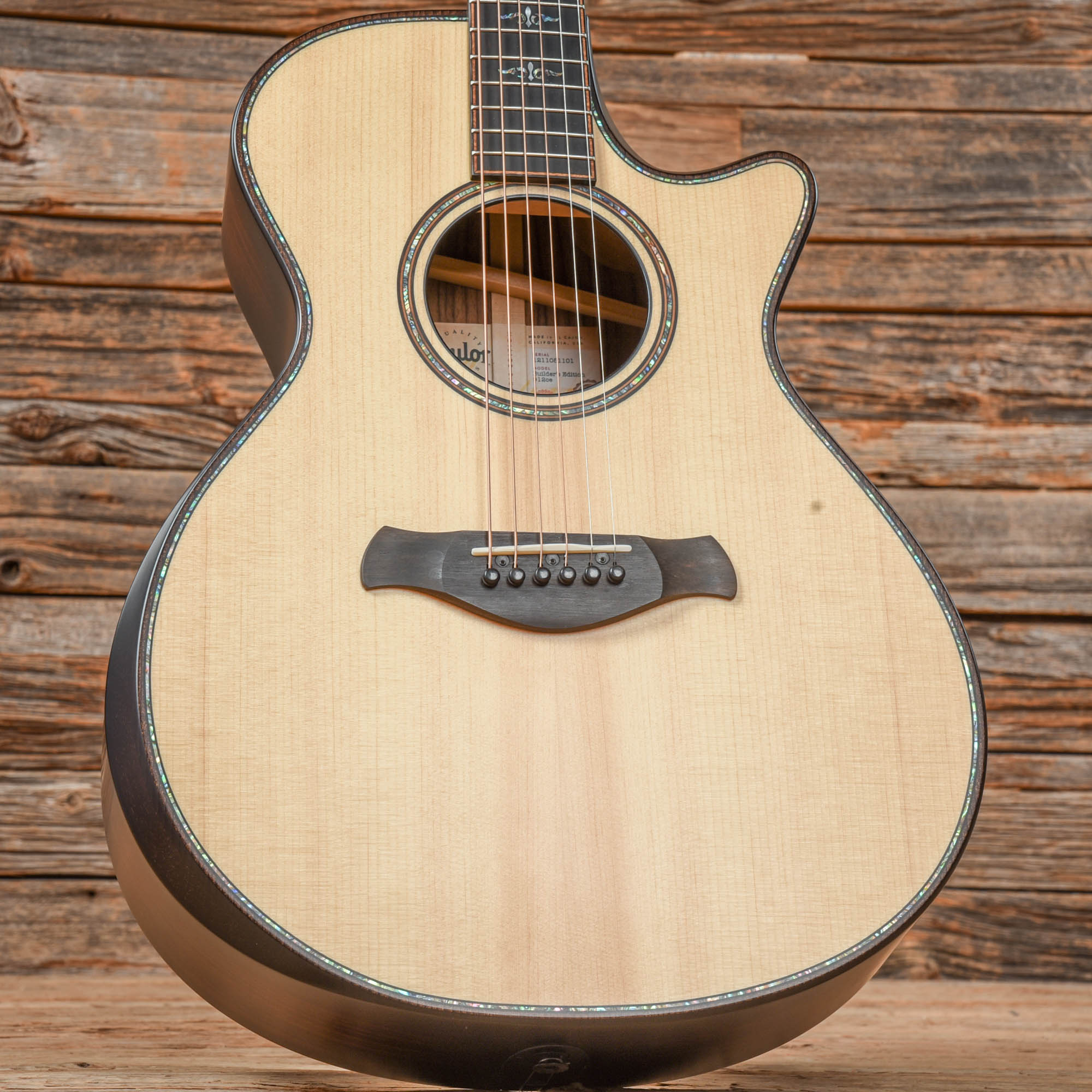 Taylor Builder's Edition 912ce Grand Concert Lutz Spruce/Rosewood Natural ES2 Acoustic Guitars / Concert