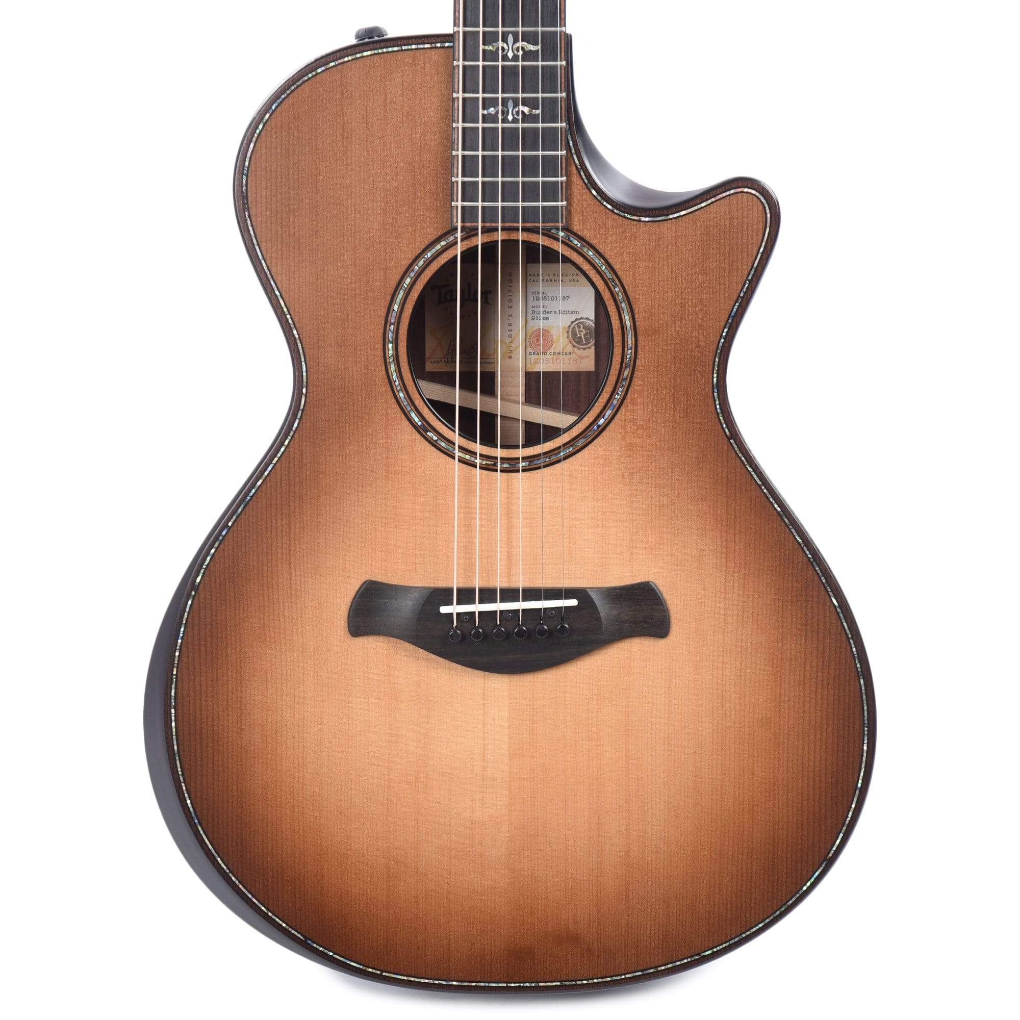 Taylor Builder's Edition 912ce Grand Concert Lutz Spruce/Rosewood Wild Honey Burst ES2 Acoustic Guitars / Concert