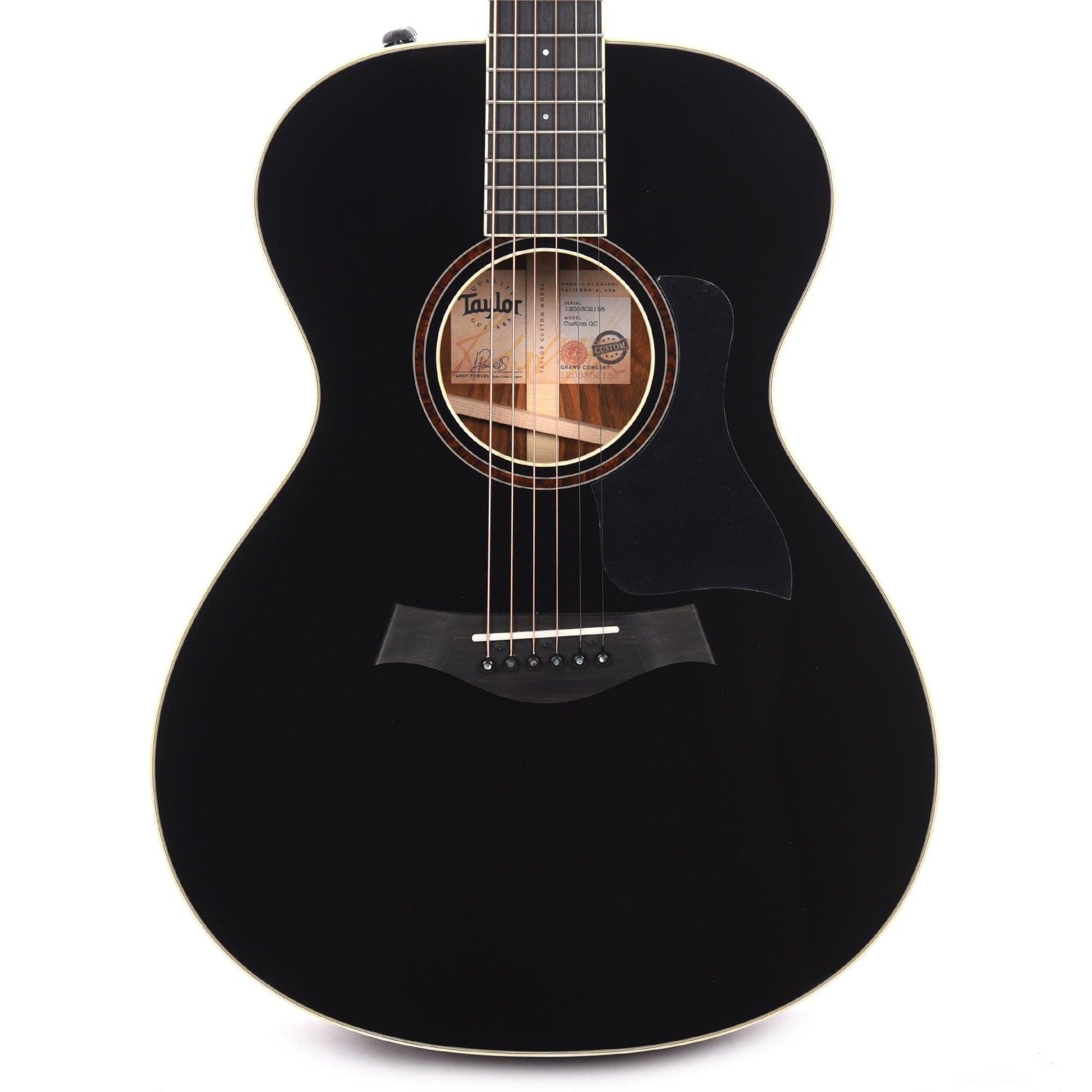 Taylor Custom Grand Concert Cocobolo & Engelmann Spruce Black Top w/Figured Mahogany Neck & Rose Pegehad Inlay Acoustic Guitars / Concert