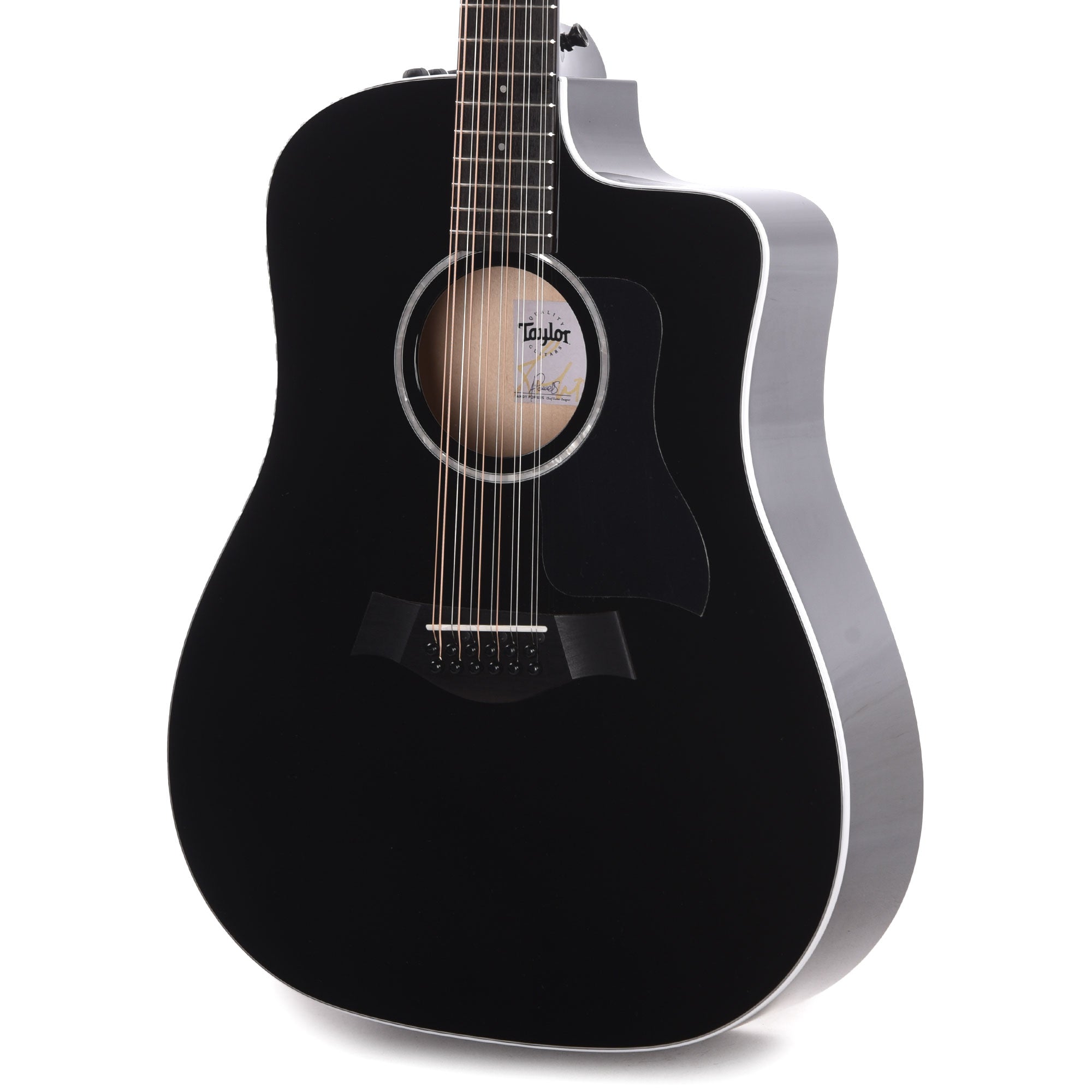 Taylor 250ce-BLK Plus 12-String Dreadnought Spruce/Big Leaf Maple Black Acoustic Guitars / Dreadnought