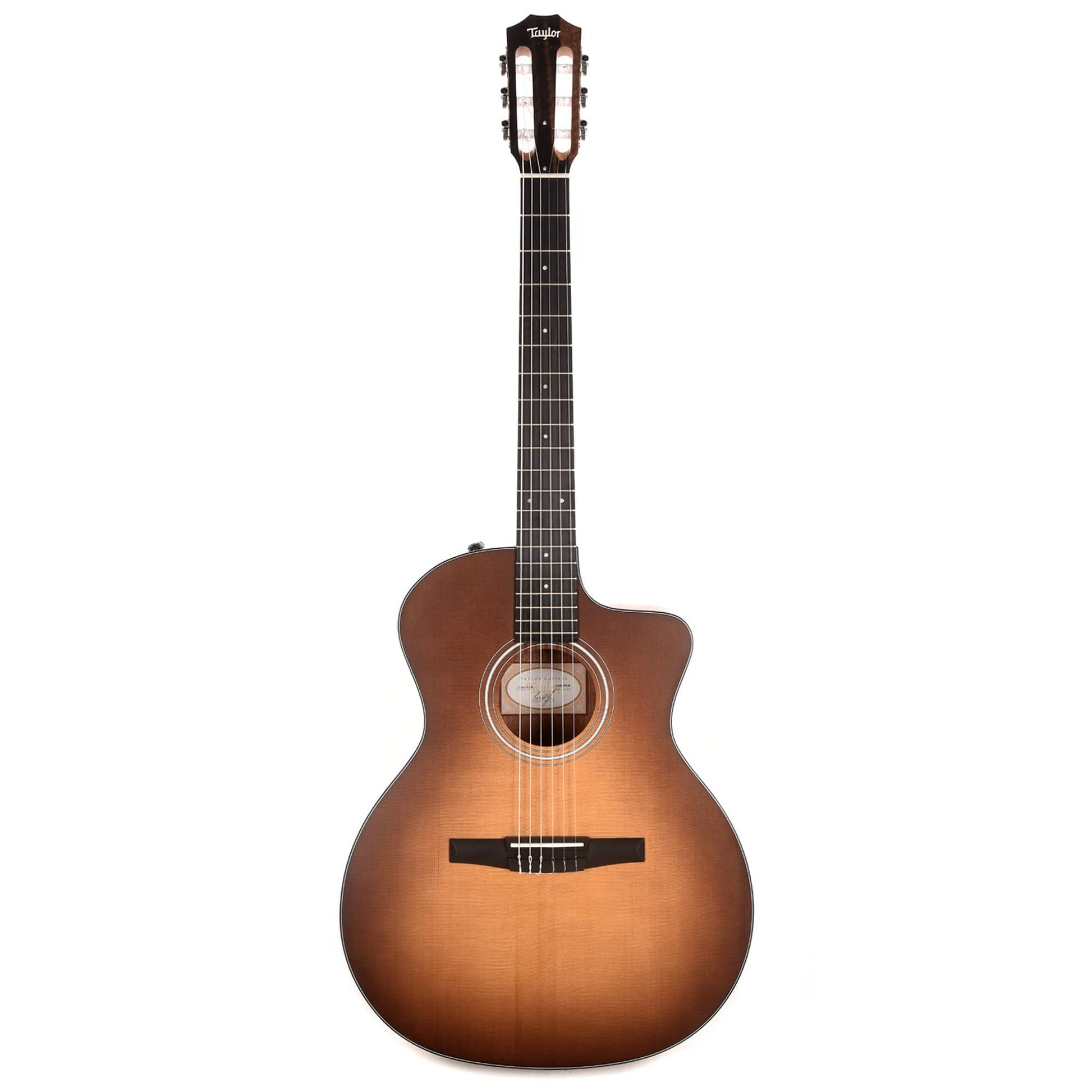 Taylor 114ce-N-SB Grand Auditorium Nylon Sitka/Walnut Satin Sunburst Top Acoustic Guitars / OM and Auditorium