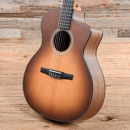 Taylor 114ce-N-SB Grand Auditorium Nylon Sitka/Walnut Satin Sunburst Top Acoustic Guitars / OM and Auditorium