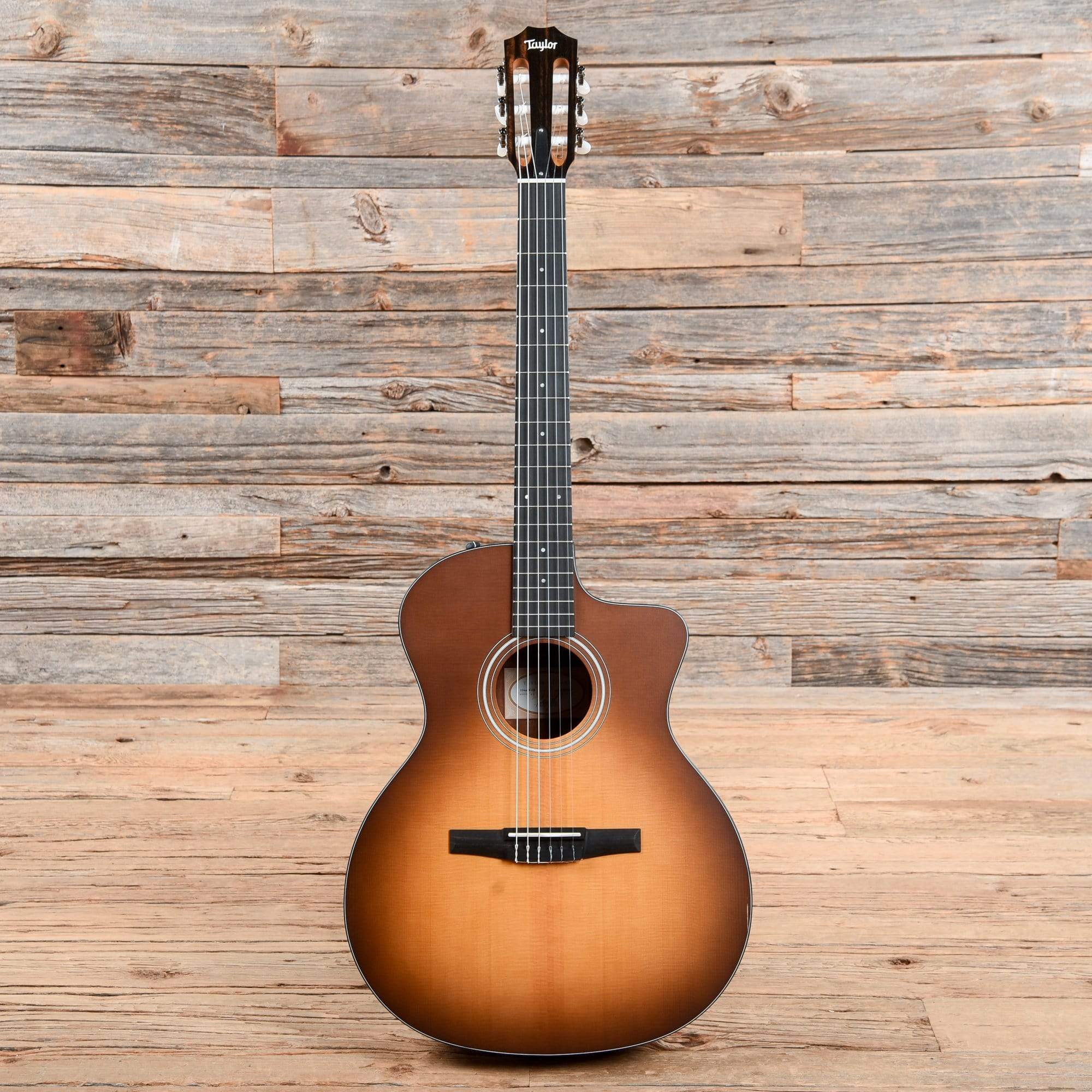 Taylor 114ce-N-SB Grand Auditorium Nylon Sitka/Walnut Satin Sunburst Top Acoustic Guitars / OM and Auditorium