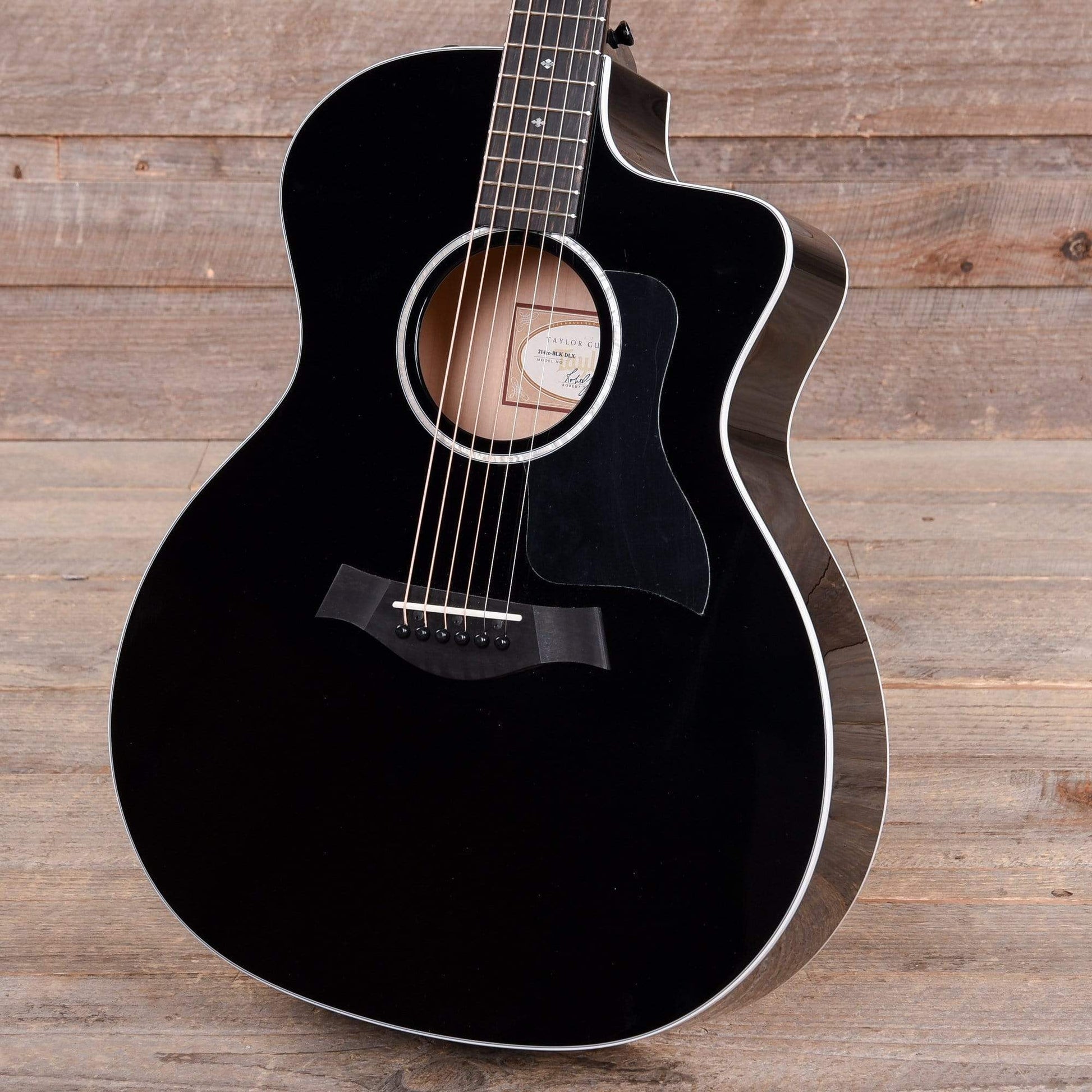 Taylor 214ce-BLK Deluxe Grand Auditorium Sitka/Maple Black ES2 Acoustic Guitars / OM and Auditorium