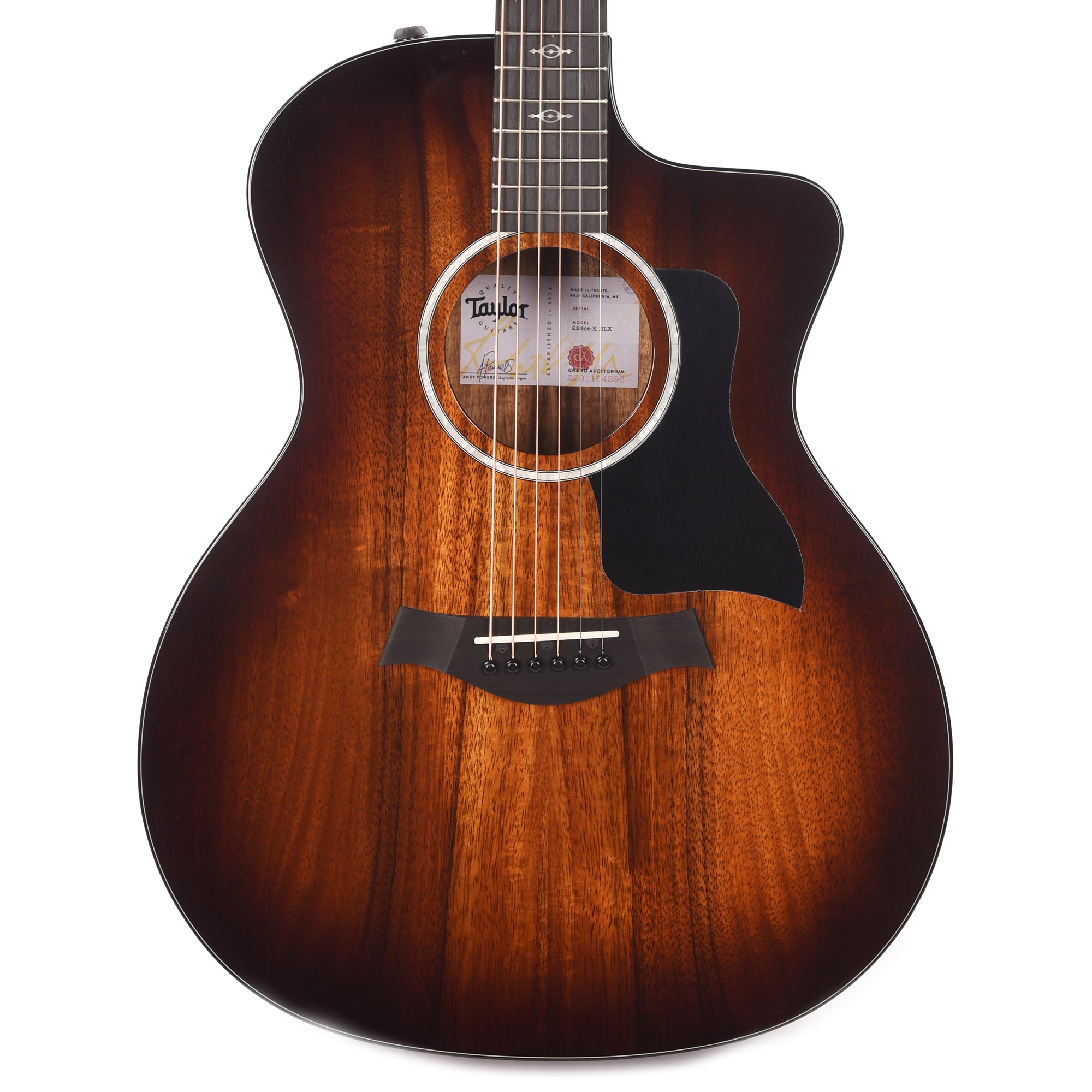 Taylor 224ce-K DLX Grand Auditorium Hawaiian Koa Shaded Edgburst ES2 Acoustic Guitars / OM and Auditorium